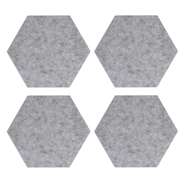 navaris-filz-memoboard-sechseckig-pinnwand-4er-set-hellgrau image 1