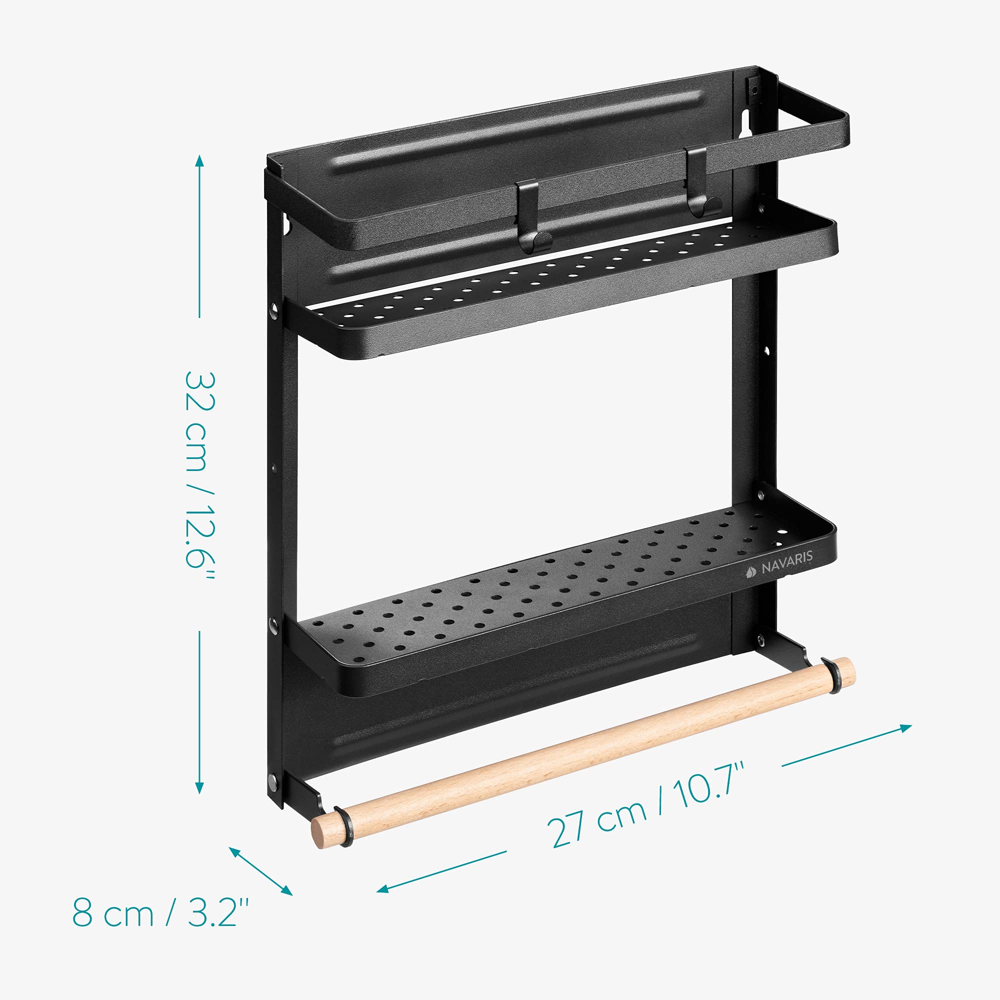 navaris-kitchen-k-hlschrank-regal-magnetisch-schwarz image 4