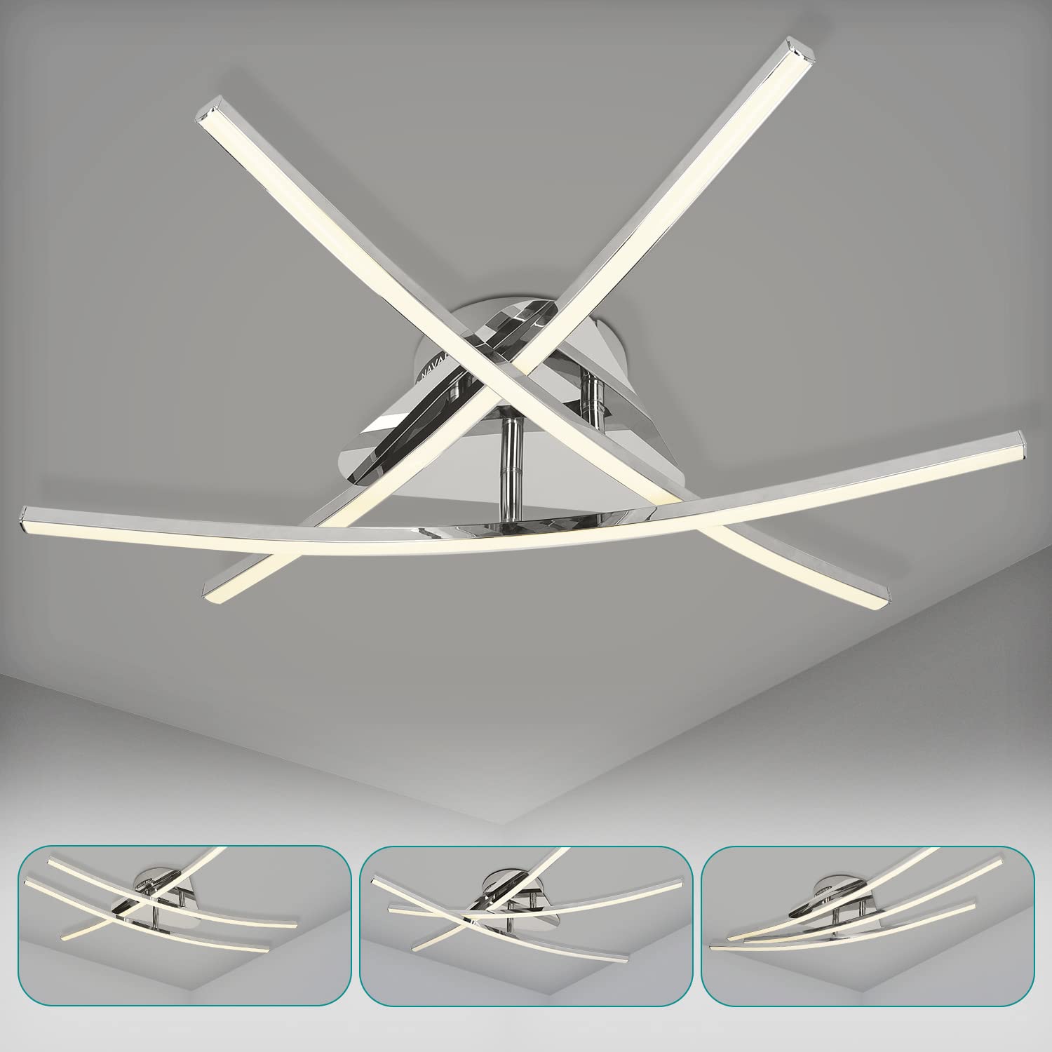 navaris-lighting-led-deckenleuchte-3-flammig-warmwei-57cm image 1