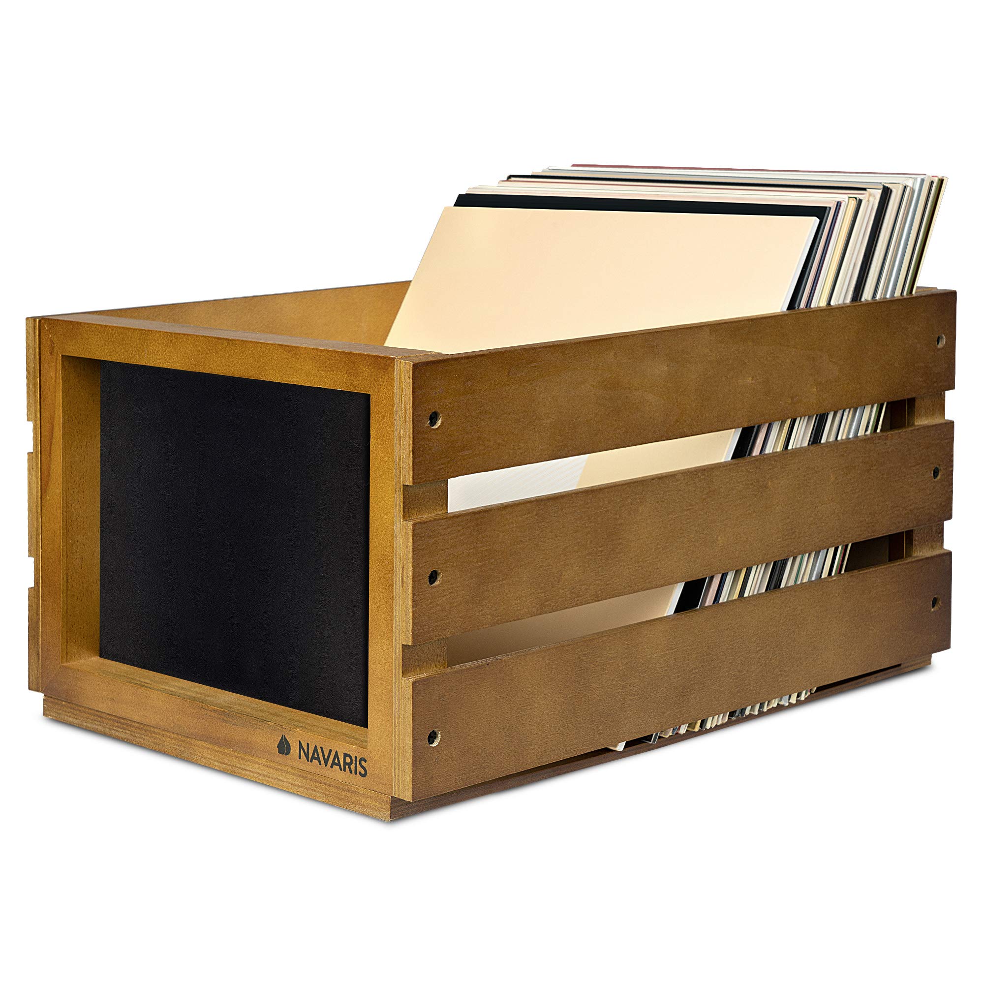 navaris-schallplattenkiste-holz-f-r-80-lps-braun-kreidetafel image 1