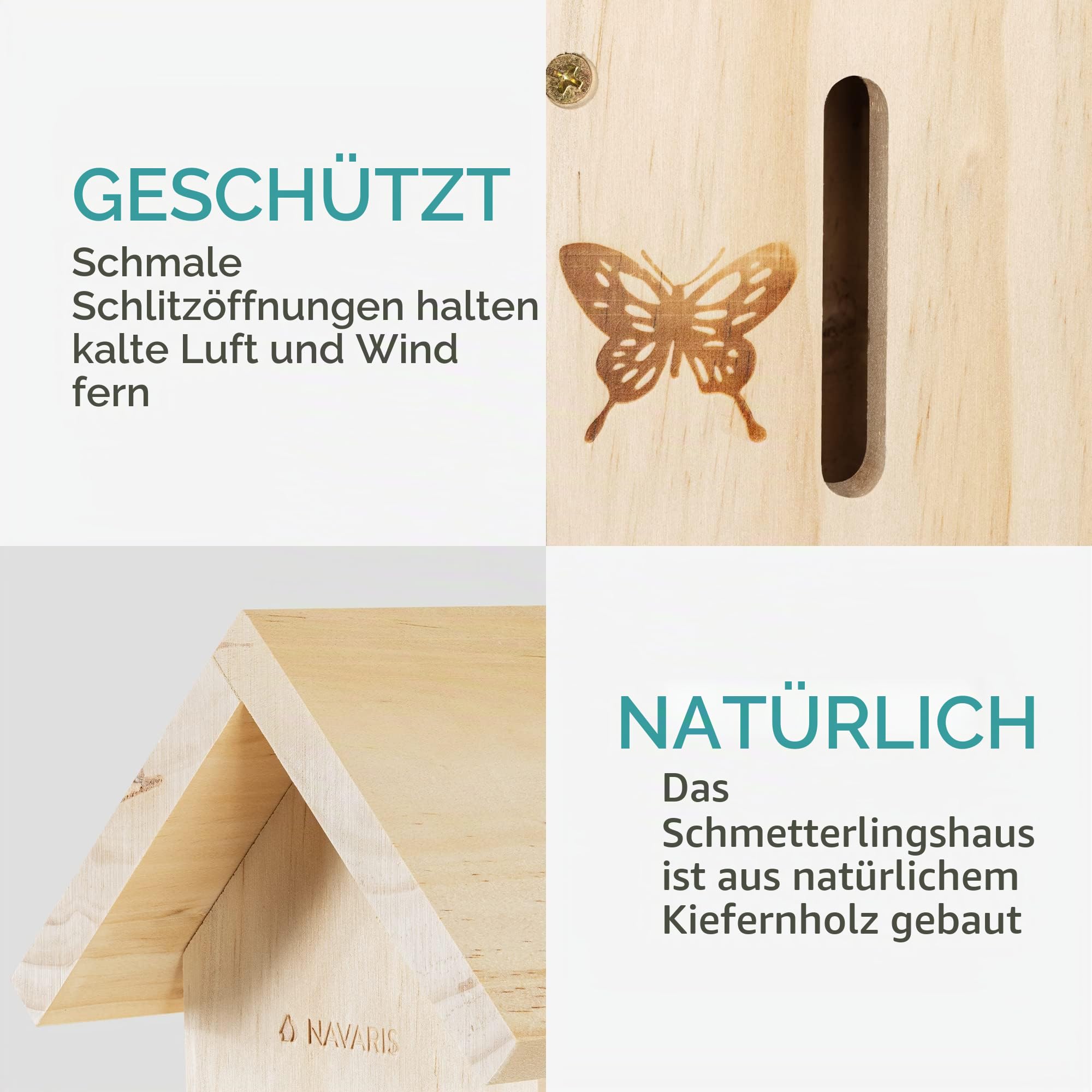 navaris-garden-schmetterlingshaus-holz-kiefer-41cm-natur image 3