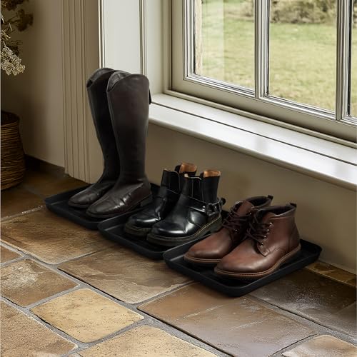 navaris-living-schuhablage-klein-3er-set-35x27cm-schwarz-abtropfschale image 8