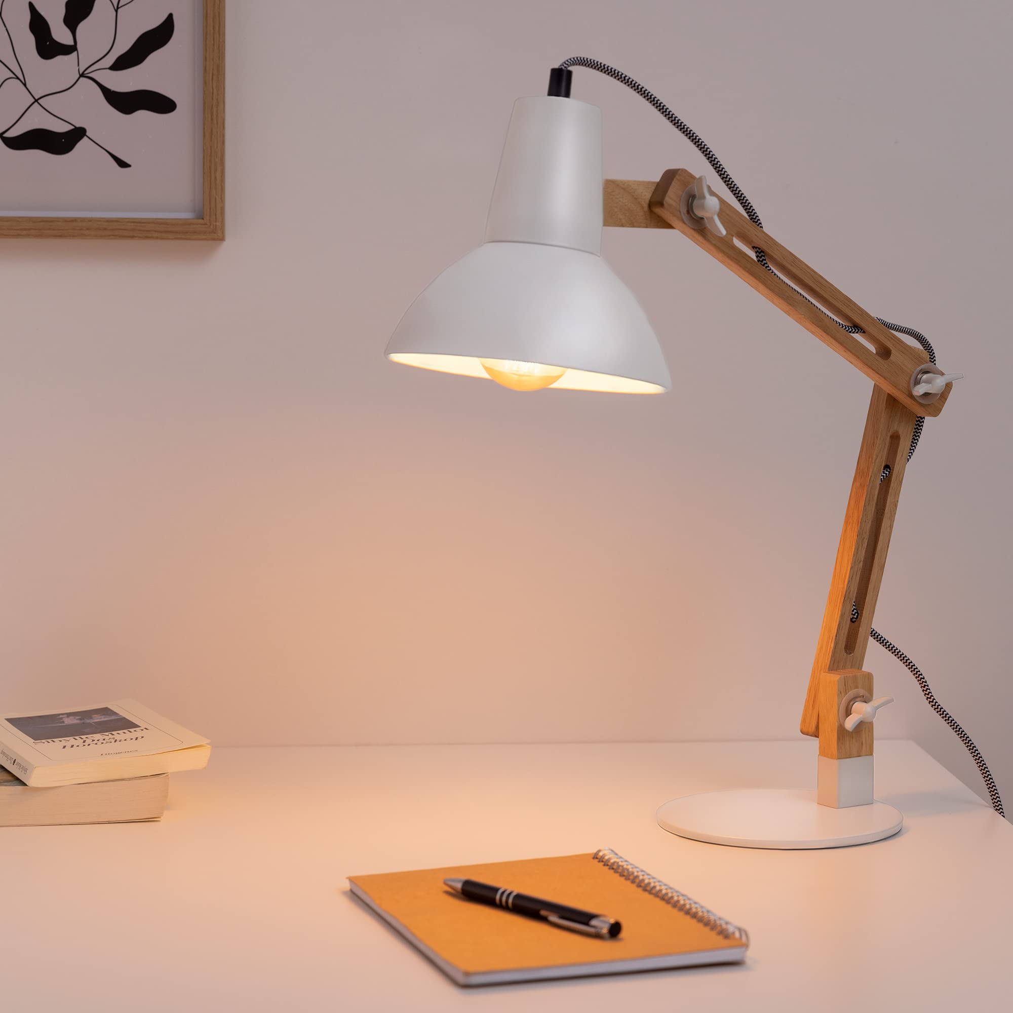 navaris-lighting-holz-schreibtischlampe-e27-wei-verstellbar image 2
