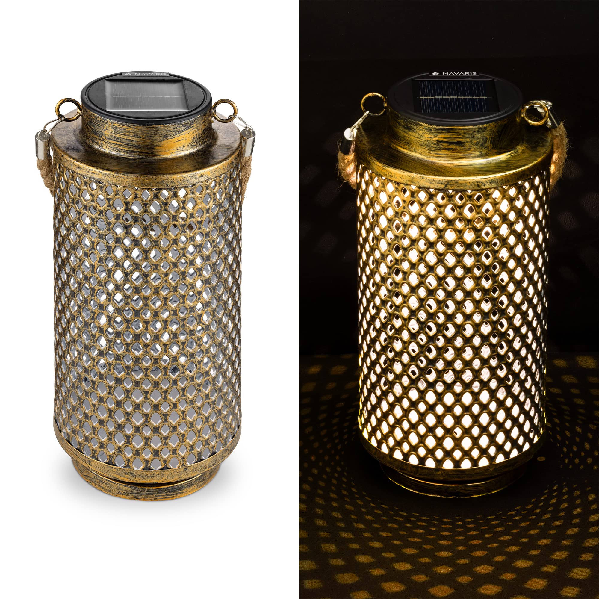 navaris-lighting-led-solarlaterne-garten-gold-ip44 image 7