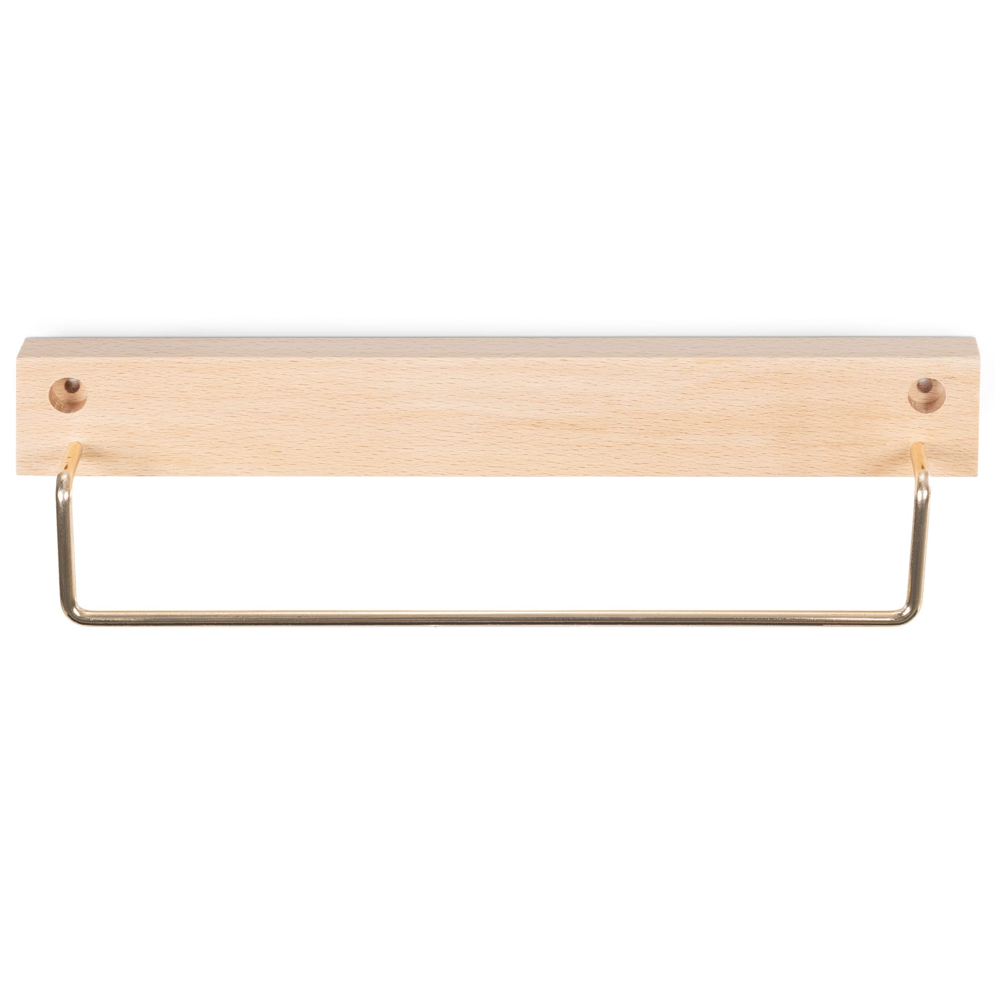 navaris-handtuchhalter-holz-buche-gold-30cm-wandmontage image 7