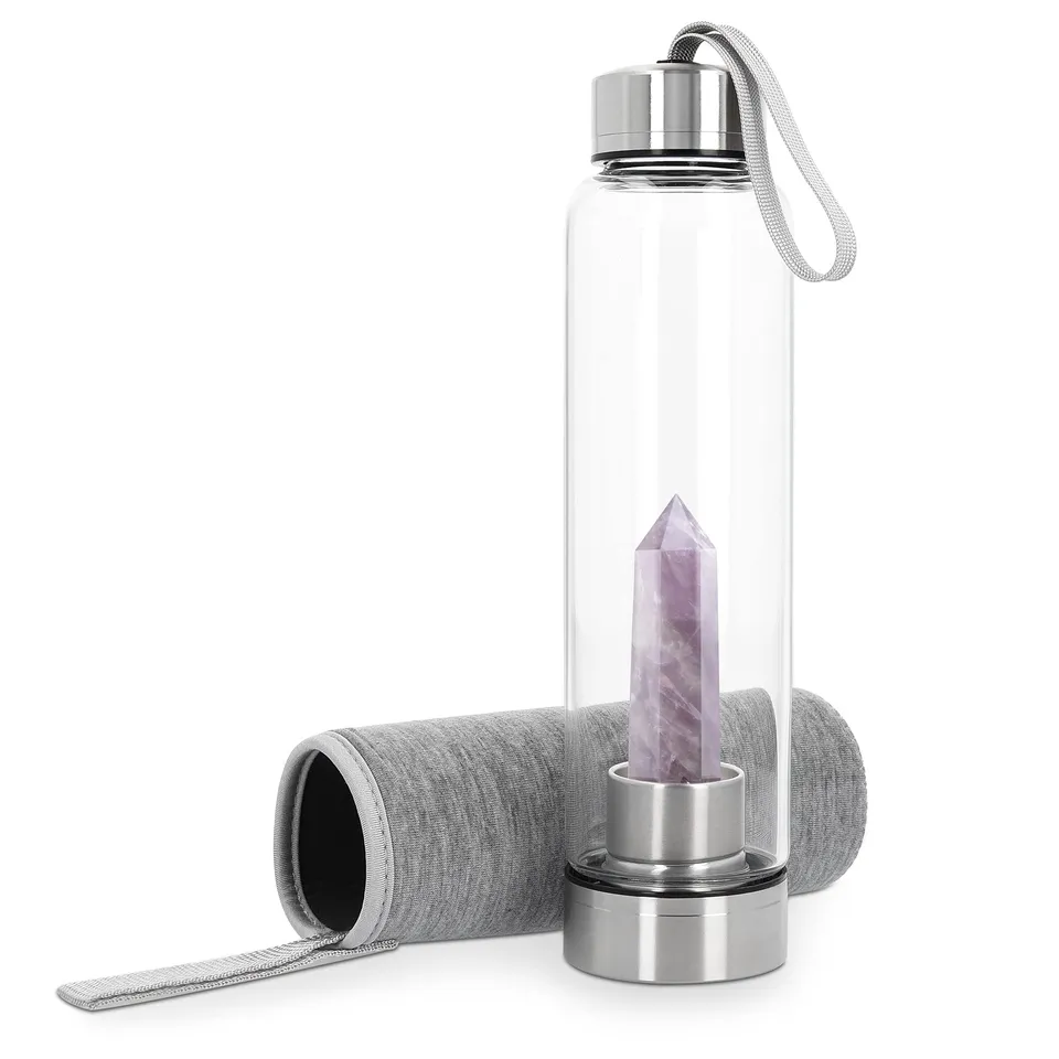 navaris-kitchen-kristall-trinkflasche-glas-500-ml-amethyst-mit-h-lle image 1