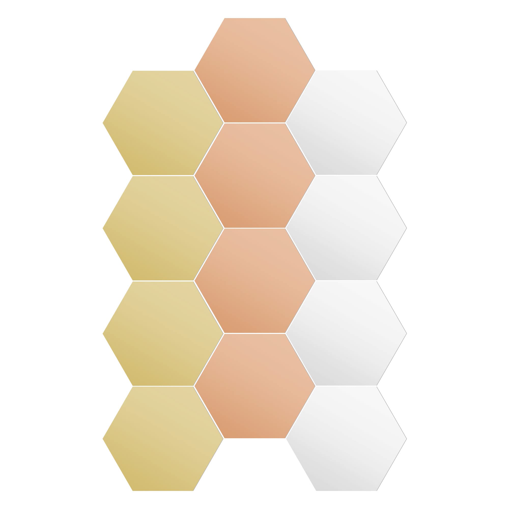 navaris-living-acrylic-hexagon-tiles-12er-set-b-gold-silber-bronze image 1