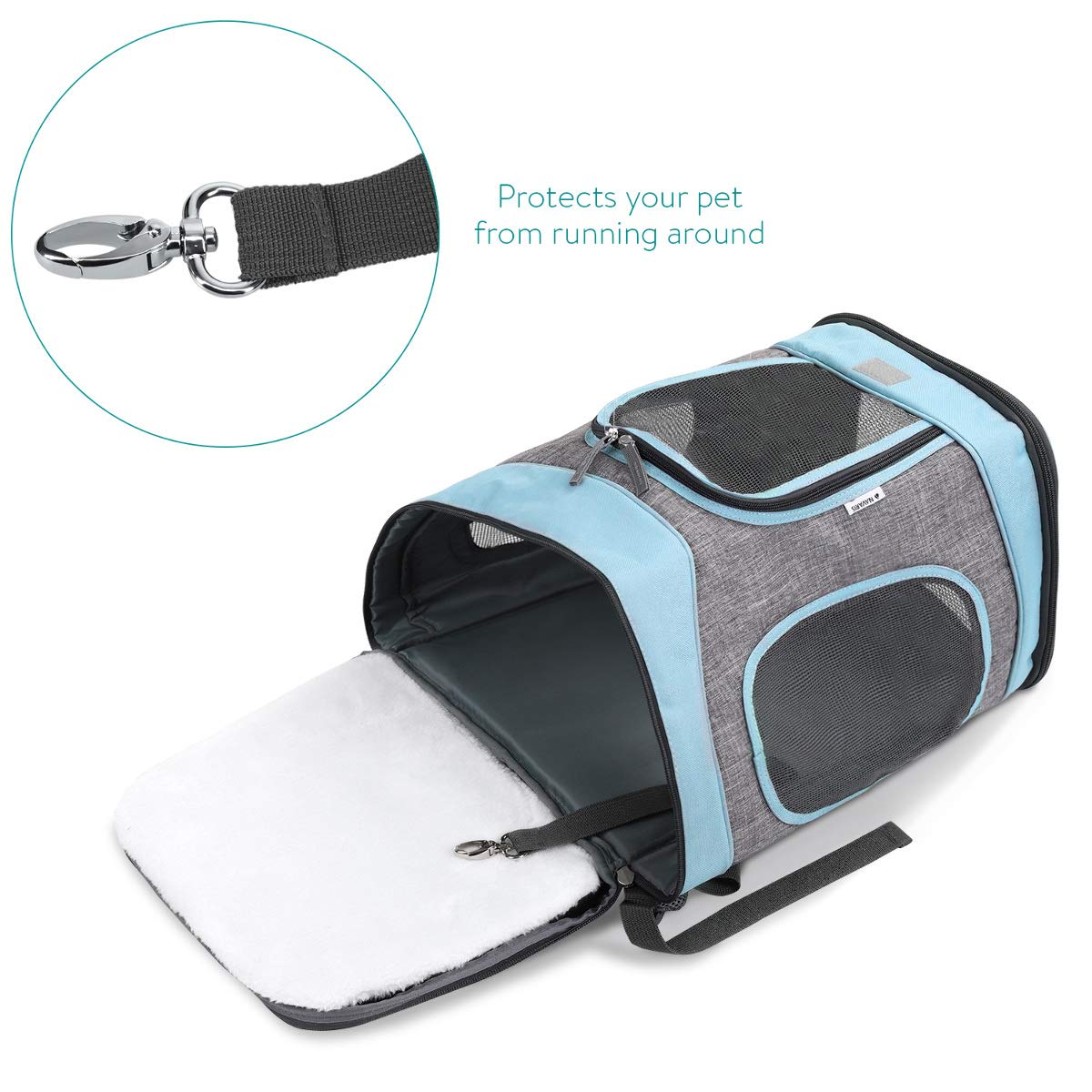 navaris-animals-katzenrucksack-blau-15kg-faltbar-gepolstert image 5