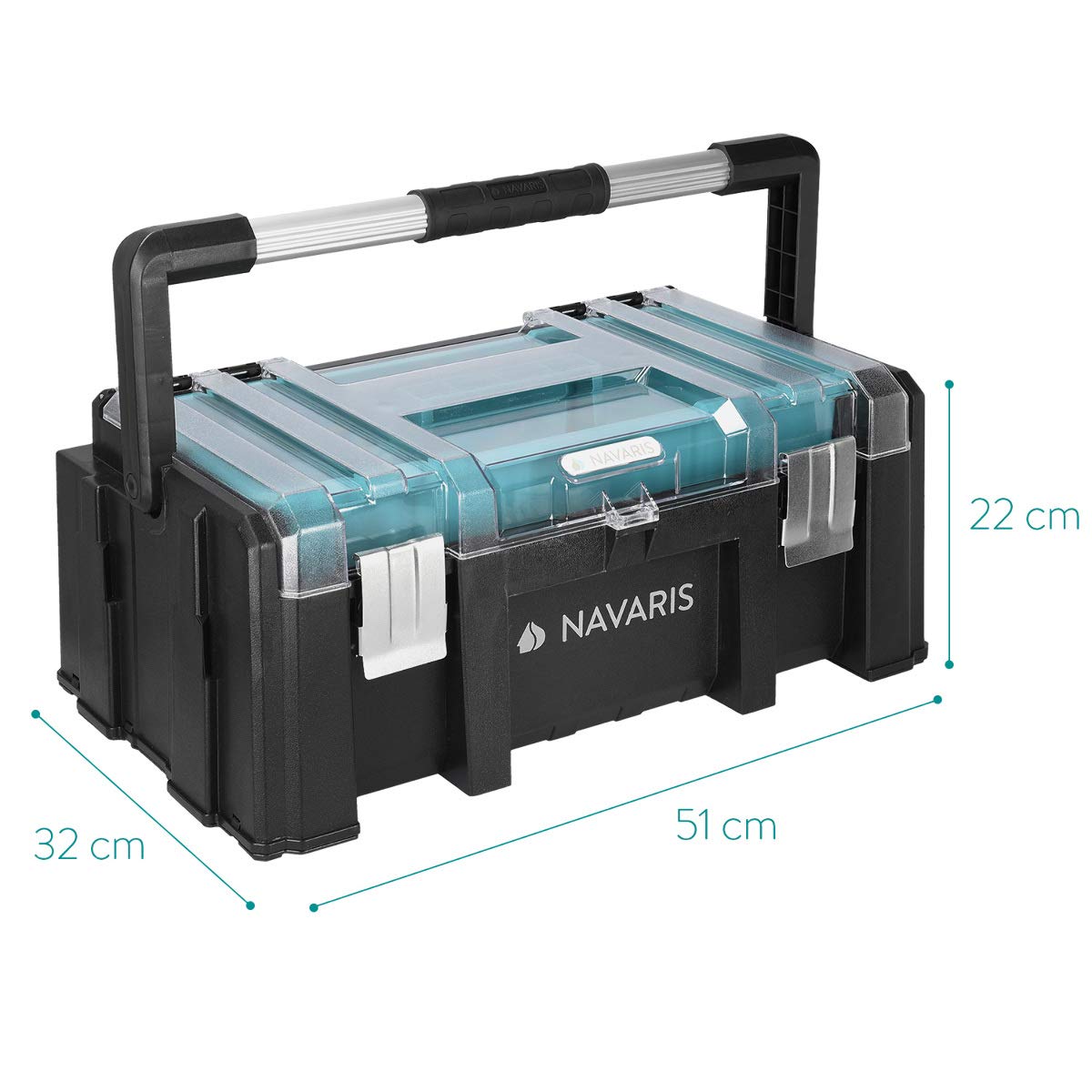 navaris-travel-werkzeugkoffer-20-leer-51x32x22cm-alu-griff image 4
