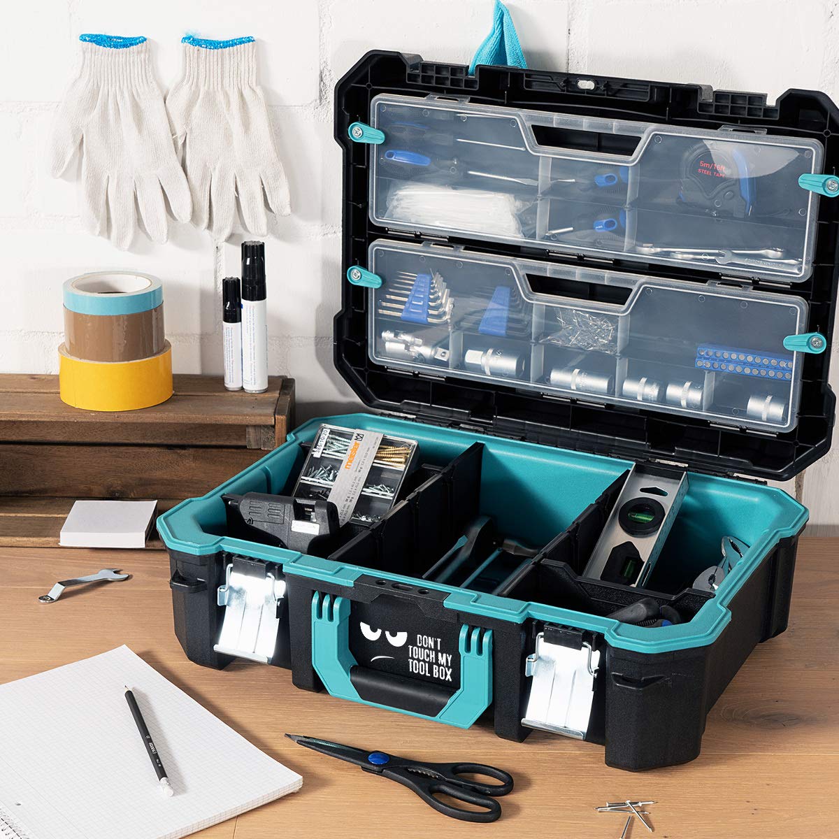 navaris-werkzeugkoffer-leer-20-5-zoll-kunststoff-mit-organizer image 2