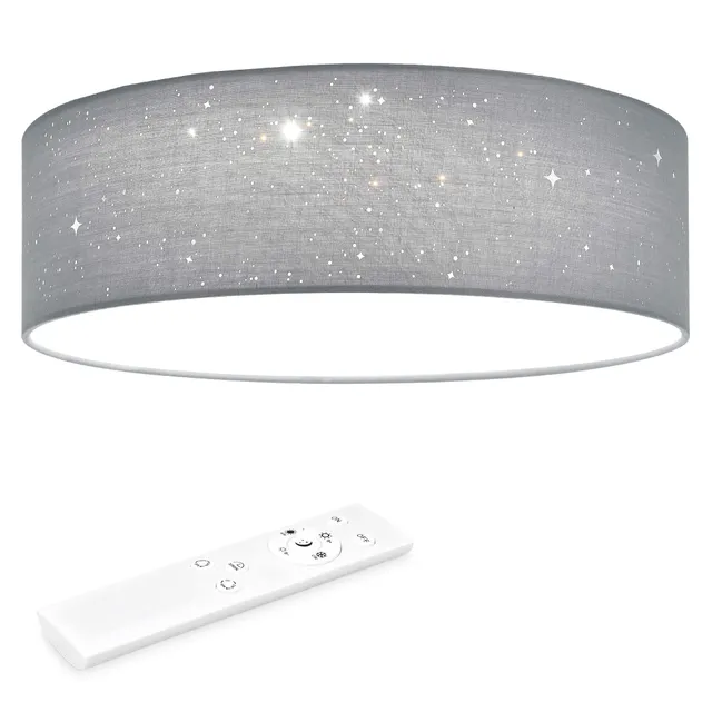 navaris-lighting-led-deckenleuchte-40cm-hellgrau-stoff image 1