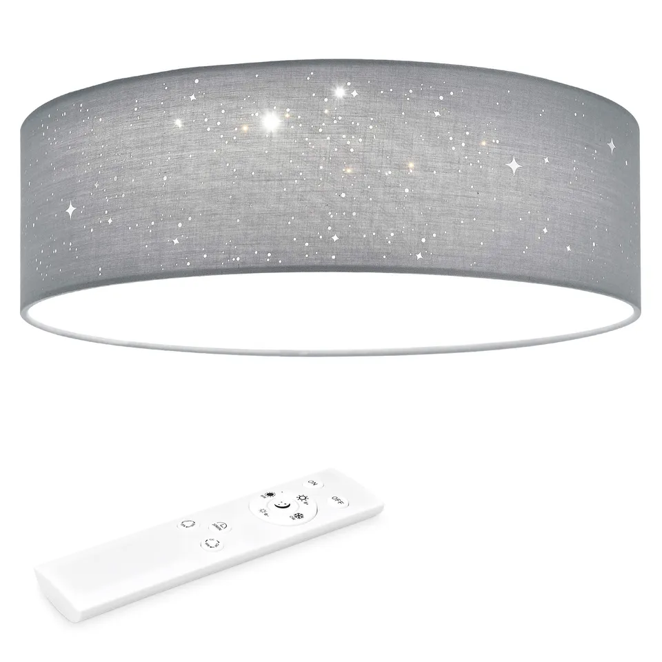 navaris-lighting-led-deckenleuchte-40cm-hellgrau-stoff image 1