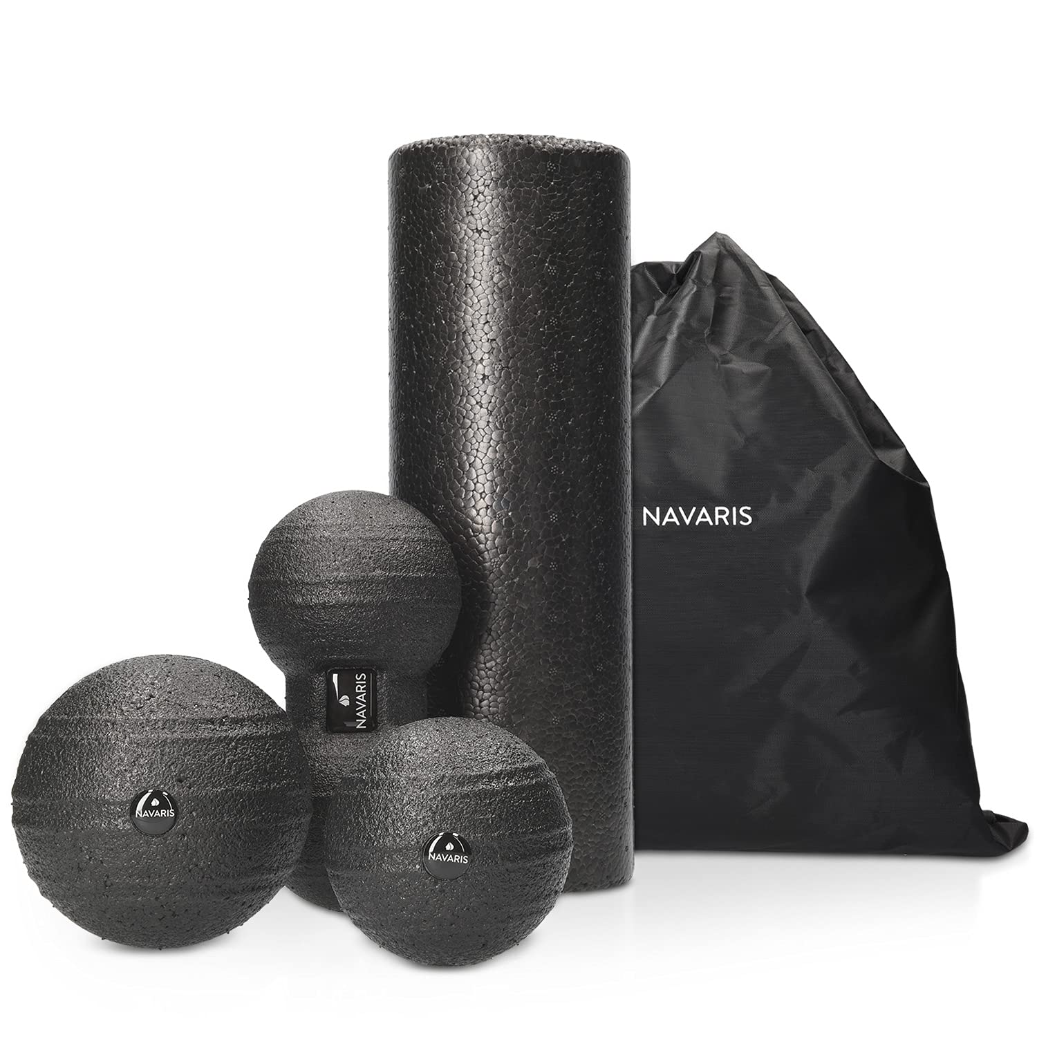 navaris-sport-wellness-faszien-set-4tlg-faszienrolle-schwarz-epp image 1