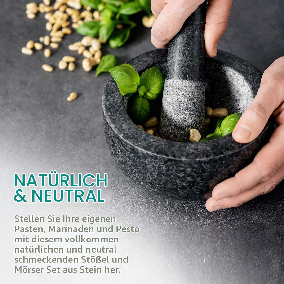navaris-kitchen-m-rser-mit-st-el-granit-16-cm image 3