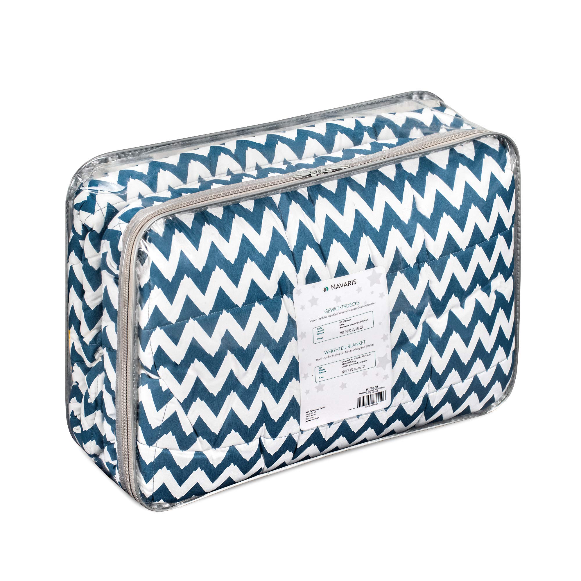 navaris-living-gewichtsdecke-135x200-8-8-kg-zickzack-baumwolle image 7