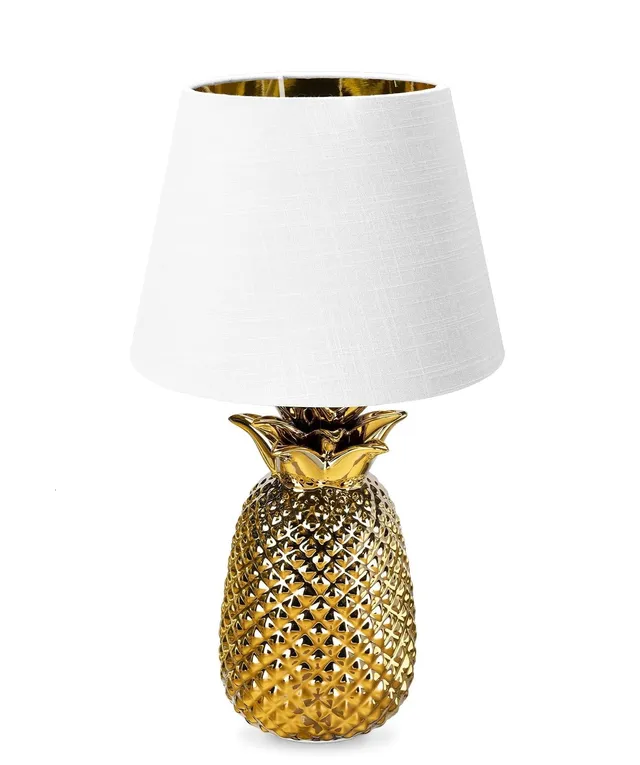 navaris-ananas-tischlampe-40cm-keramik-e27-gold-wei image 1
