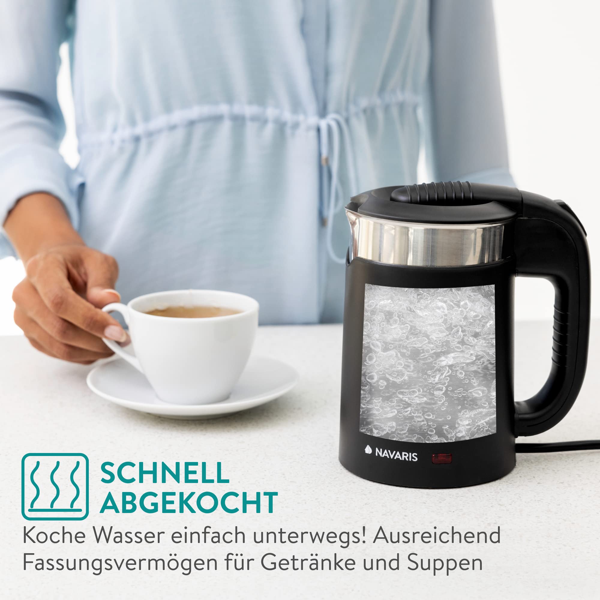 navaris-reisewasserkocher-0-5-l-schwarz-1100-w-mit-bechern image 5