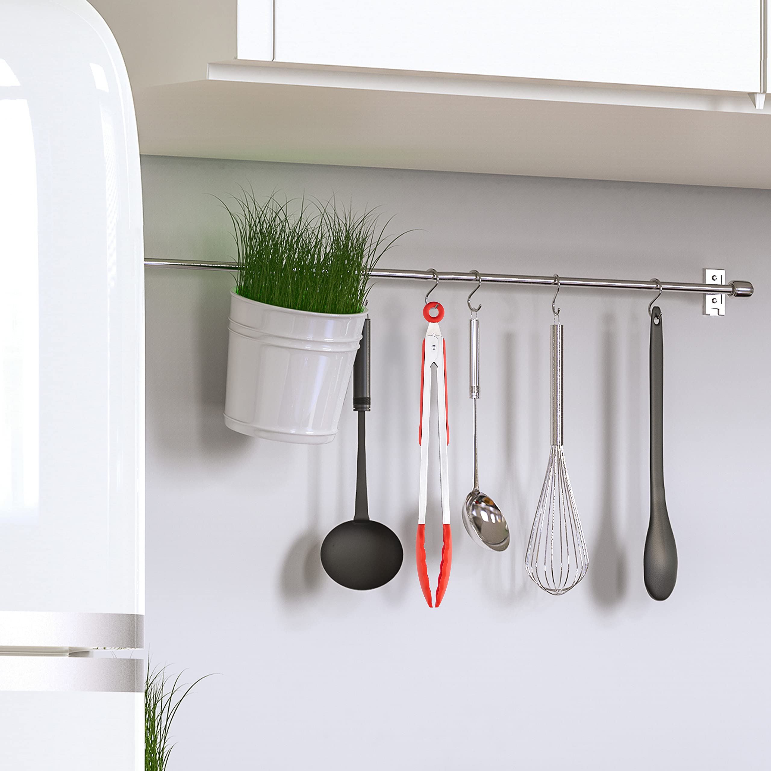 navaris-kitchen-k-chenzange-edelstahl-23-30cm-silikon-rot image 2