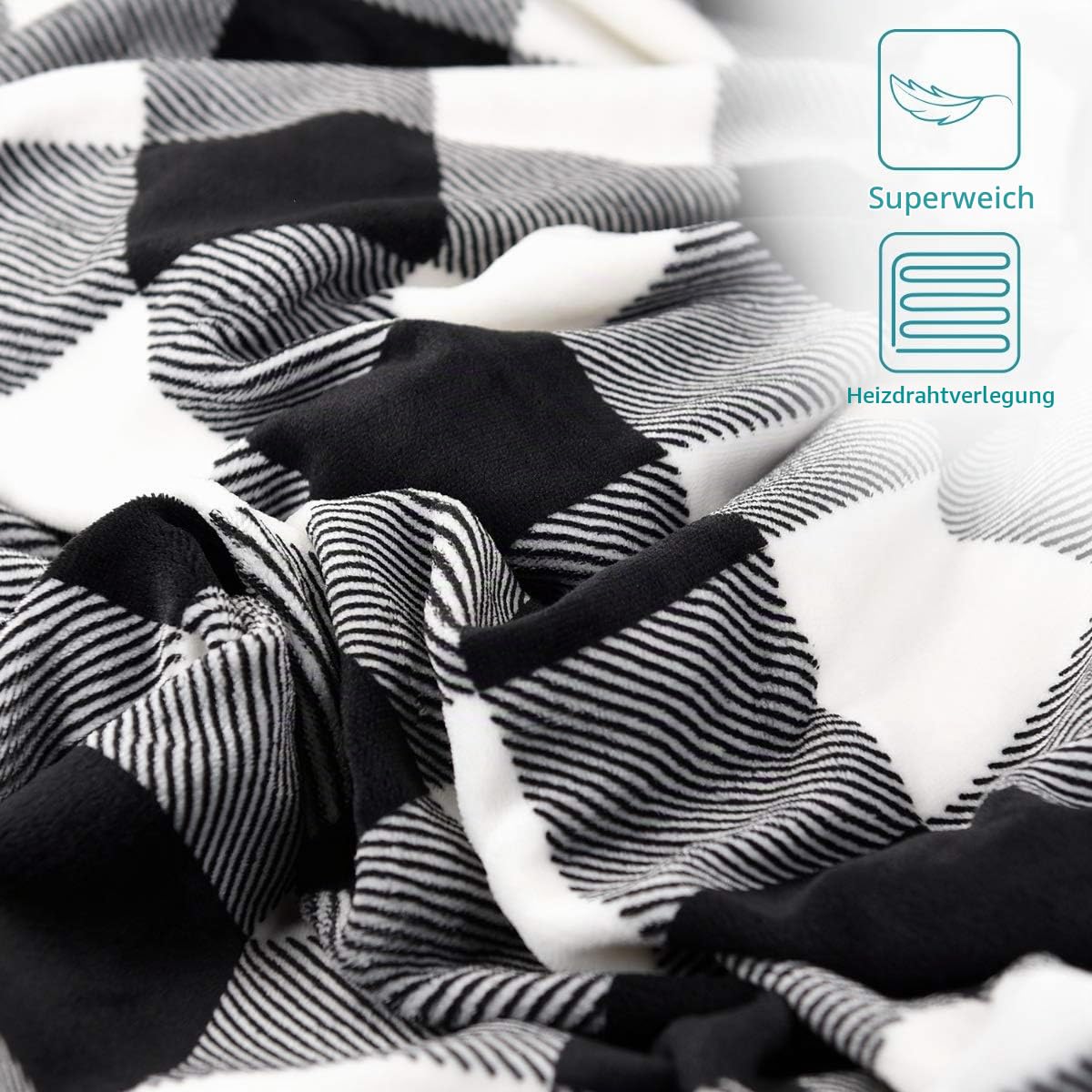 navaris-xxl-poncho-heizdecke-180x130-schwarz-wei-waschbar image 3