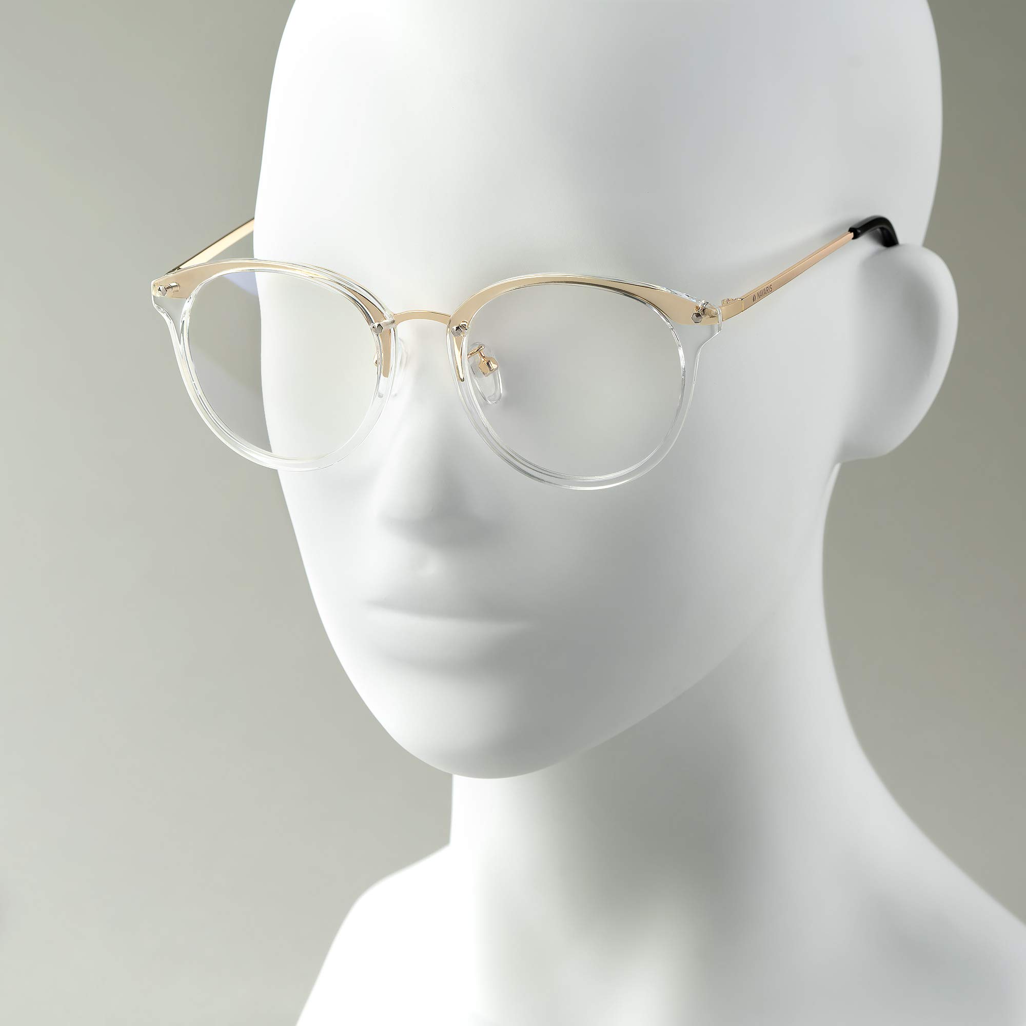navaris-retro-brille-ohne-st-rke-nerdbrille-vintage-gold image 6