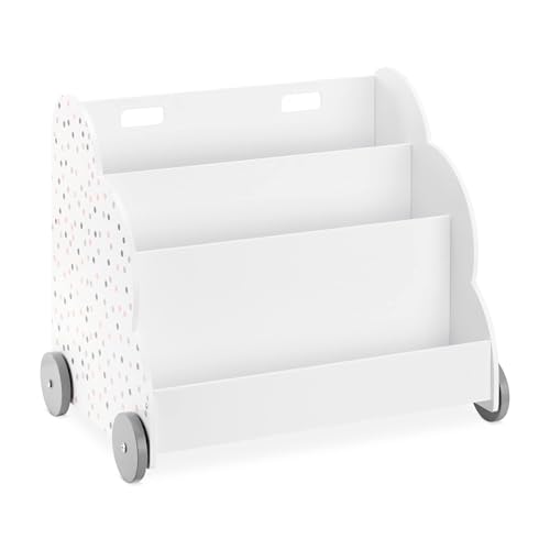 navaris-living-kinder-b-cherregal-wei-mit-rollen-60x51x40-cm image 8
