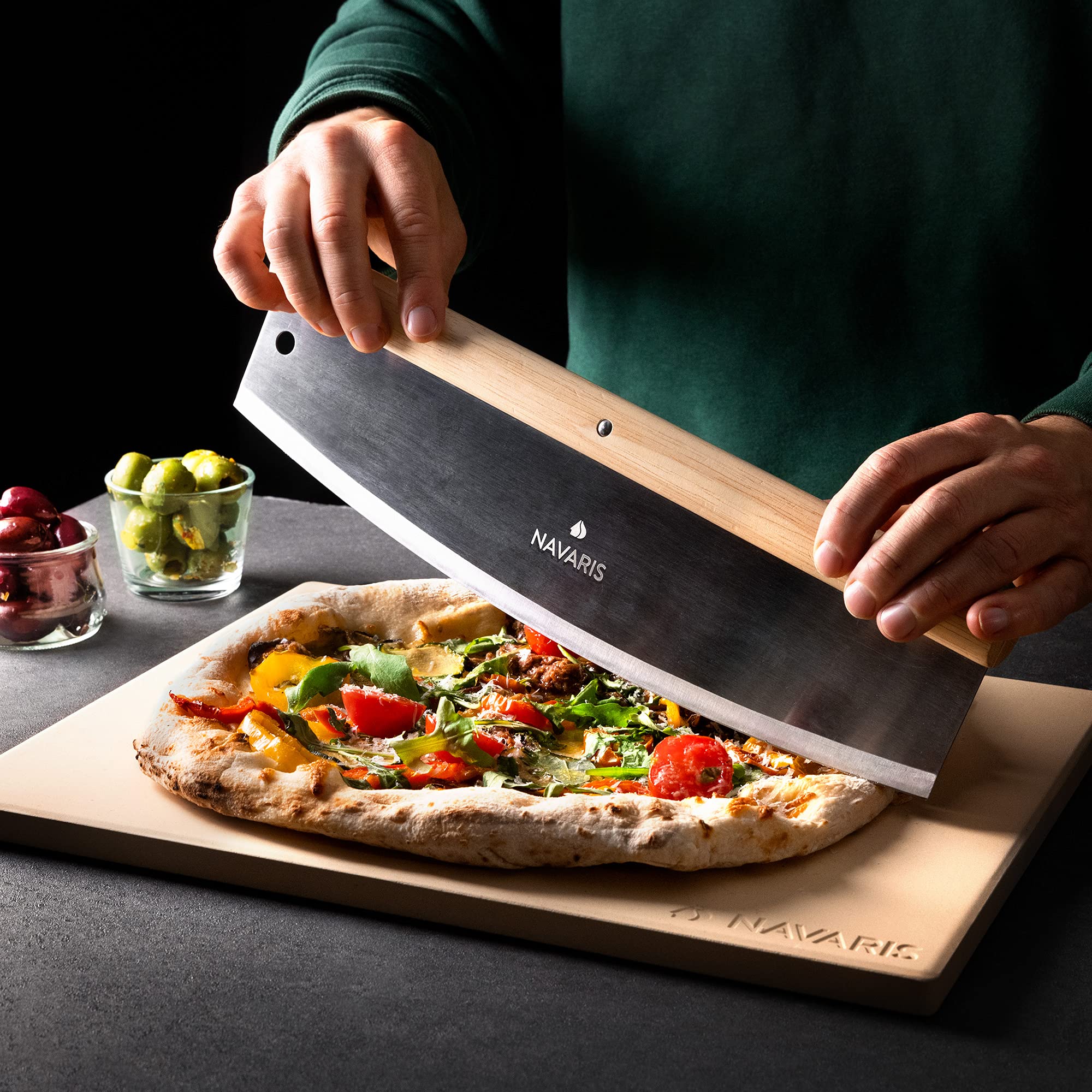 navaris-kitchen-pizzastein-38x30cm-cordierit-set-schaufel-messer image 8