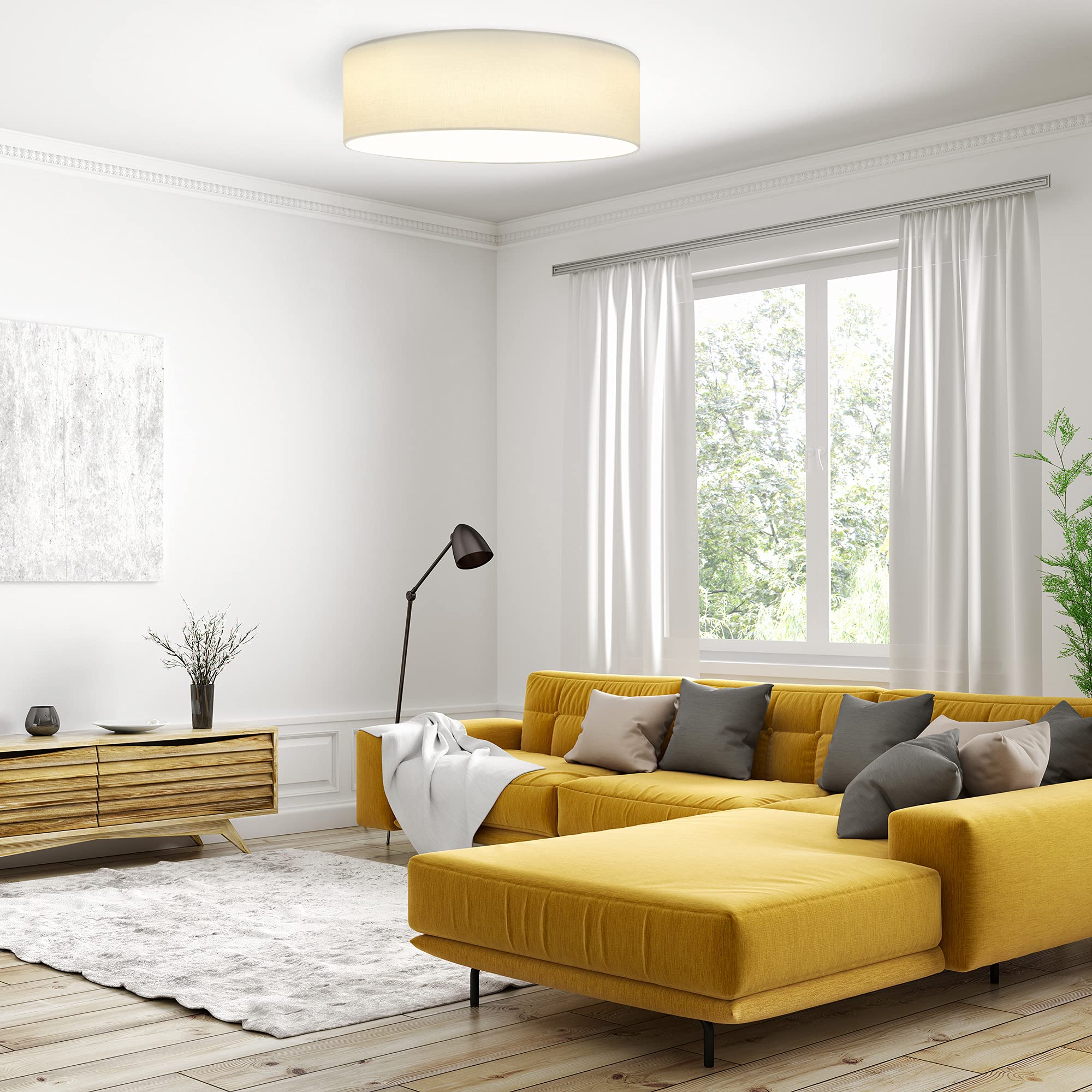 navaris-lighting-led-deckenleuchte-40cm-stoff-wei-warmwei image 2