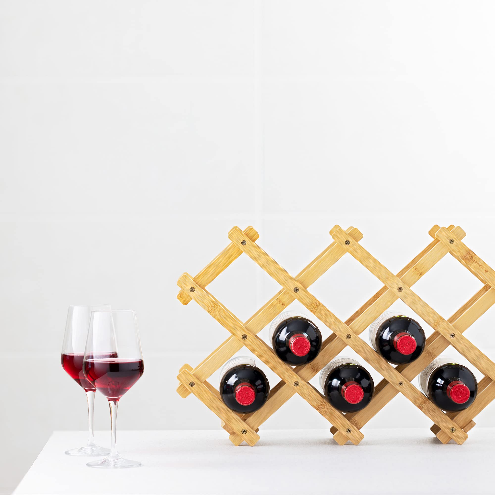 navaris-kitchen-weinregal-bambus-8-f-cher-faltbar image 4