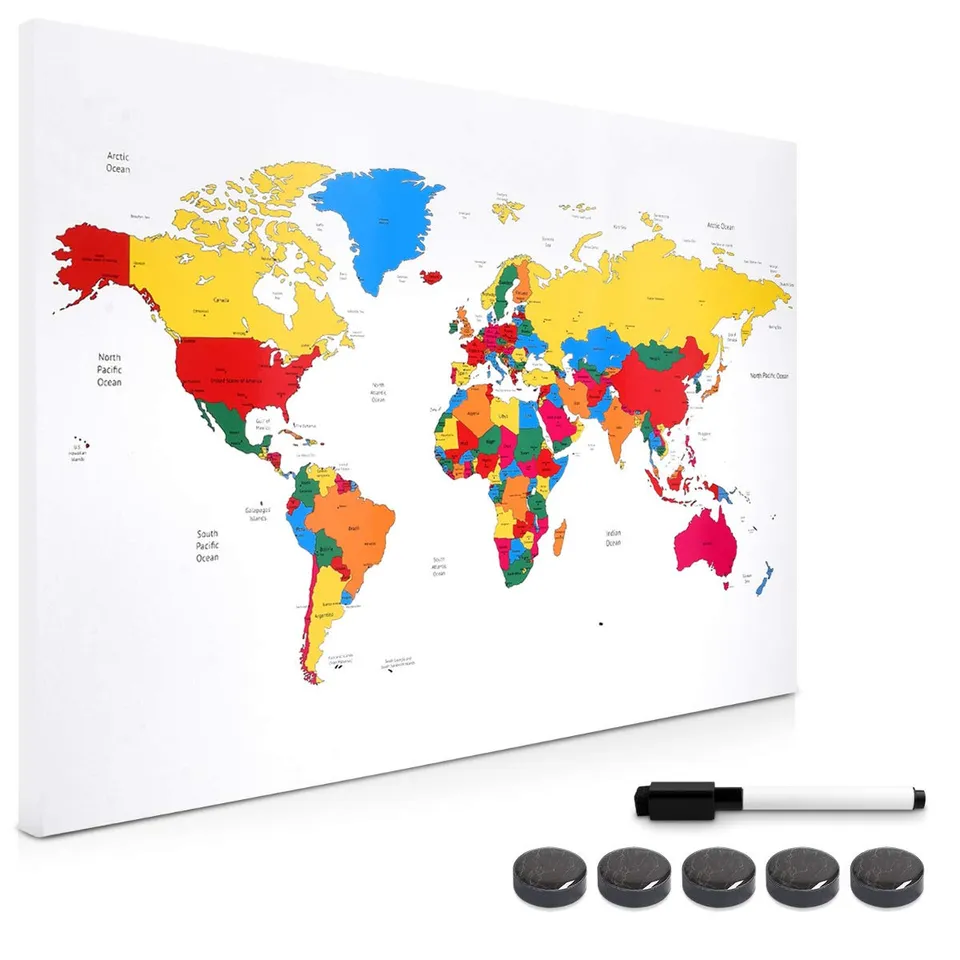 navaris-magnettafel-weltkarte-bunt-60x40-cm-mit-stift image 1