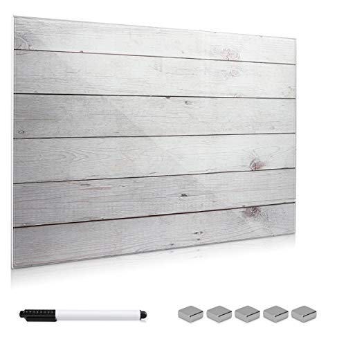 navaris-magnettafel-glas-90x60-cm-holzoptik-beschreibbar image 7