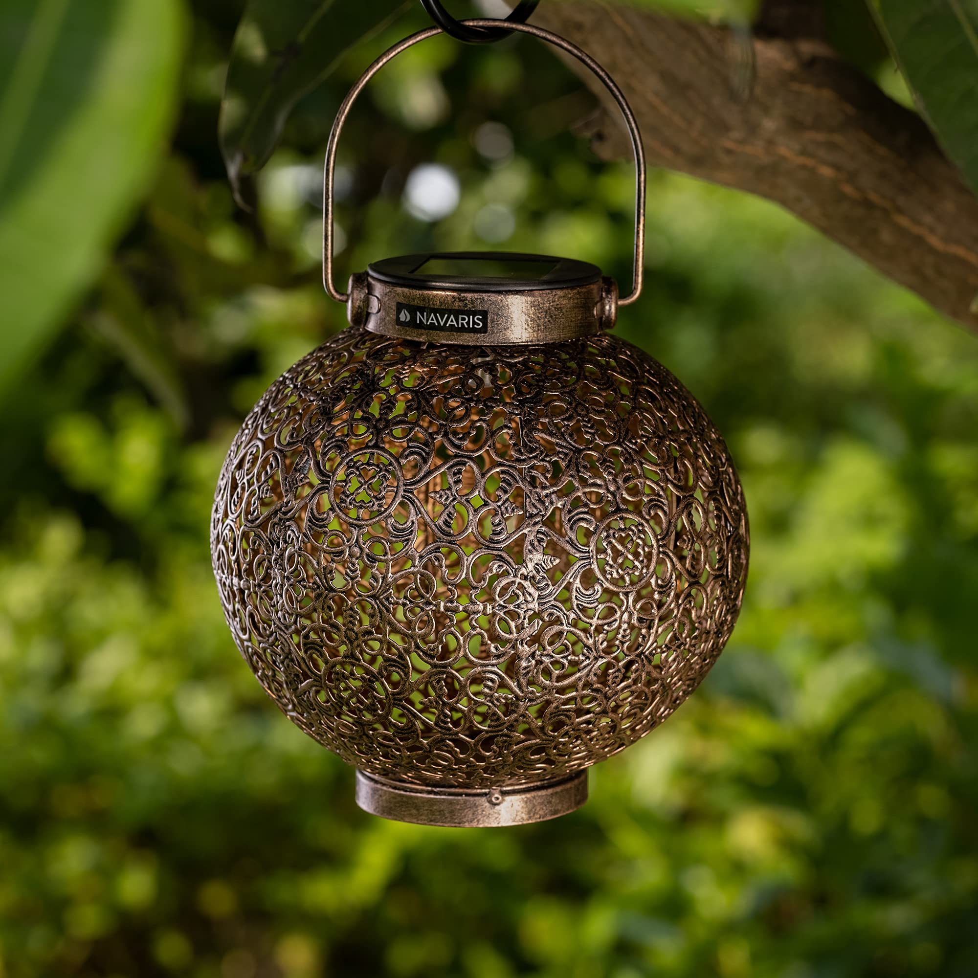 navaris-lighting-solarlaterne-16cm-metall-bronze-orientalisch image 2