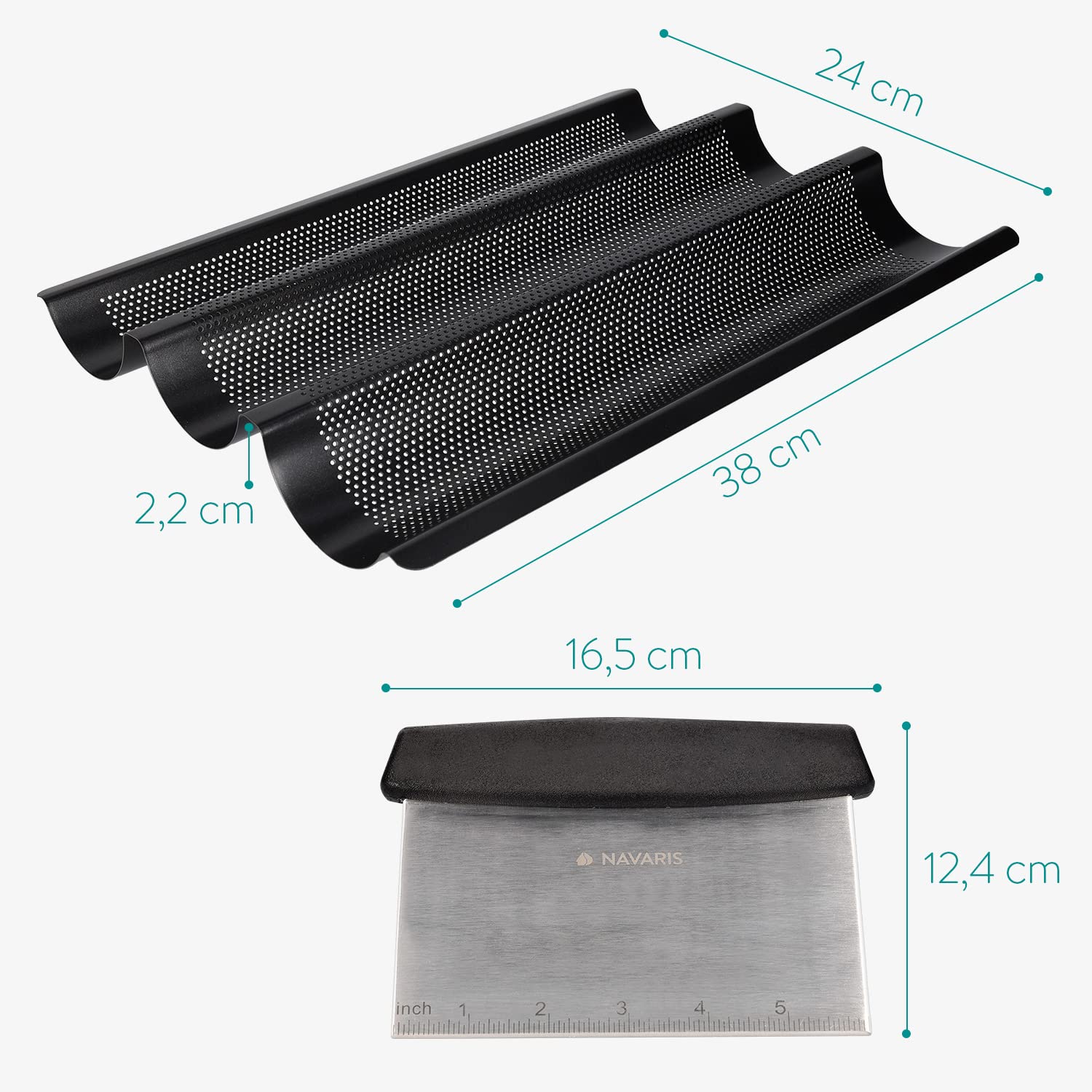 navaris-kitchen-baguette-backform-3er-perforiert-mit-schaber image 3