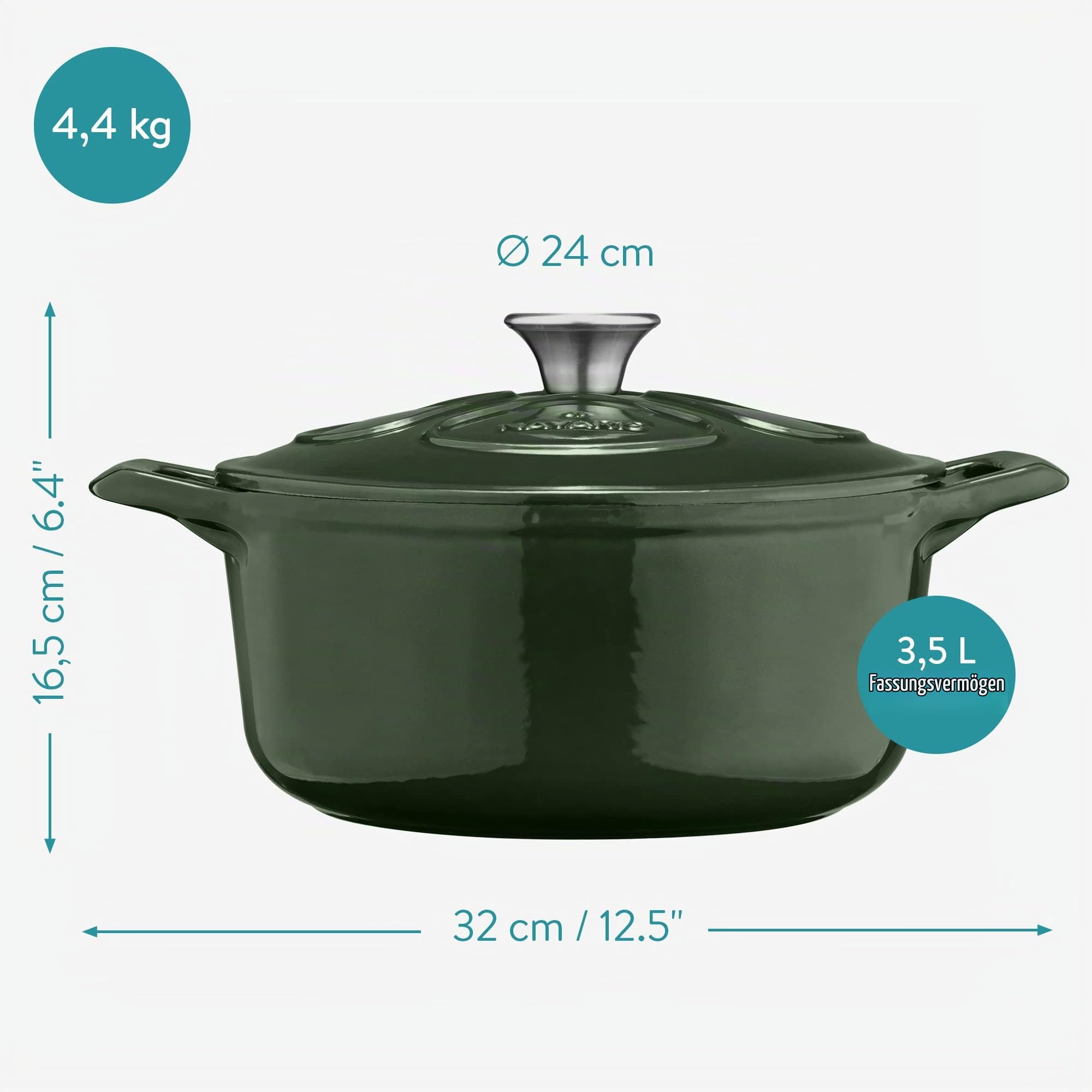 navaris-kitchen-gusseisen-topf-3-5l-24cm-gr-n-emailliert image 4