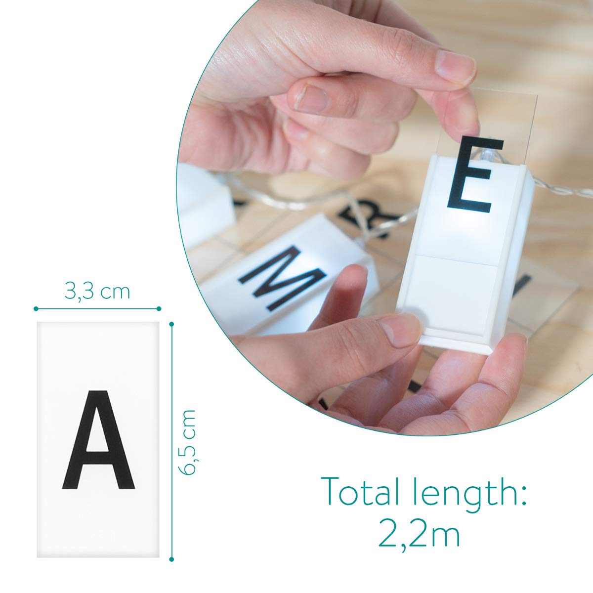navaris-lichtbox-led-lichterkette-2-2-m-20-boxen-batteriebetrieben image 4