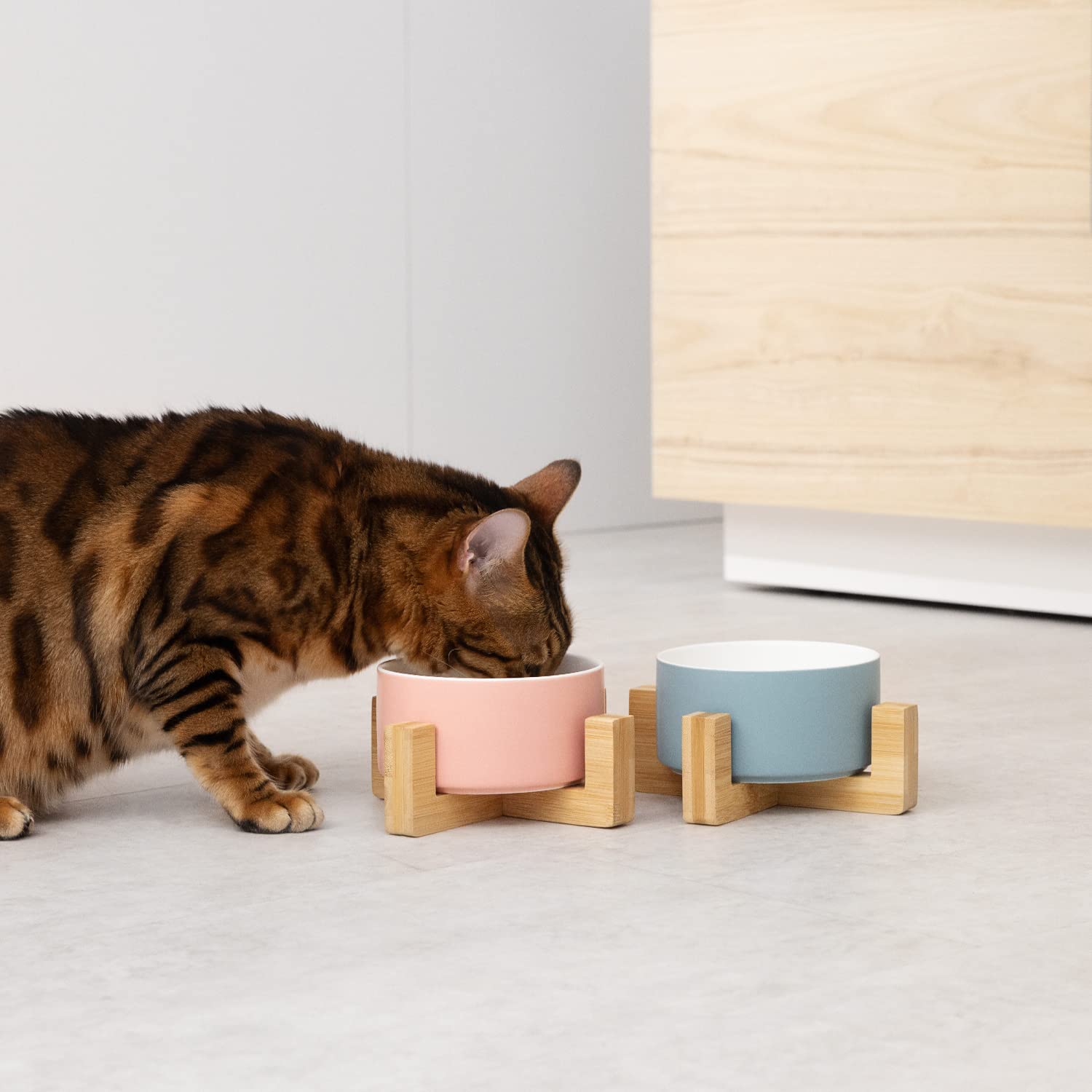 navaris-futternapf-keramik-hund-katze-blau-rosa-2er-set image 2