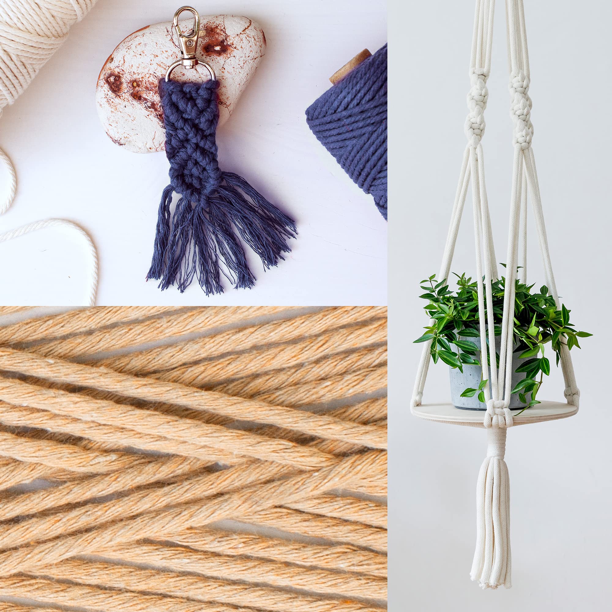 navaris-garden-makramee-garn-3er-set-baumwollschnur-wei-blau-beige image 5
