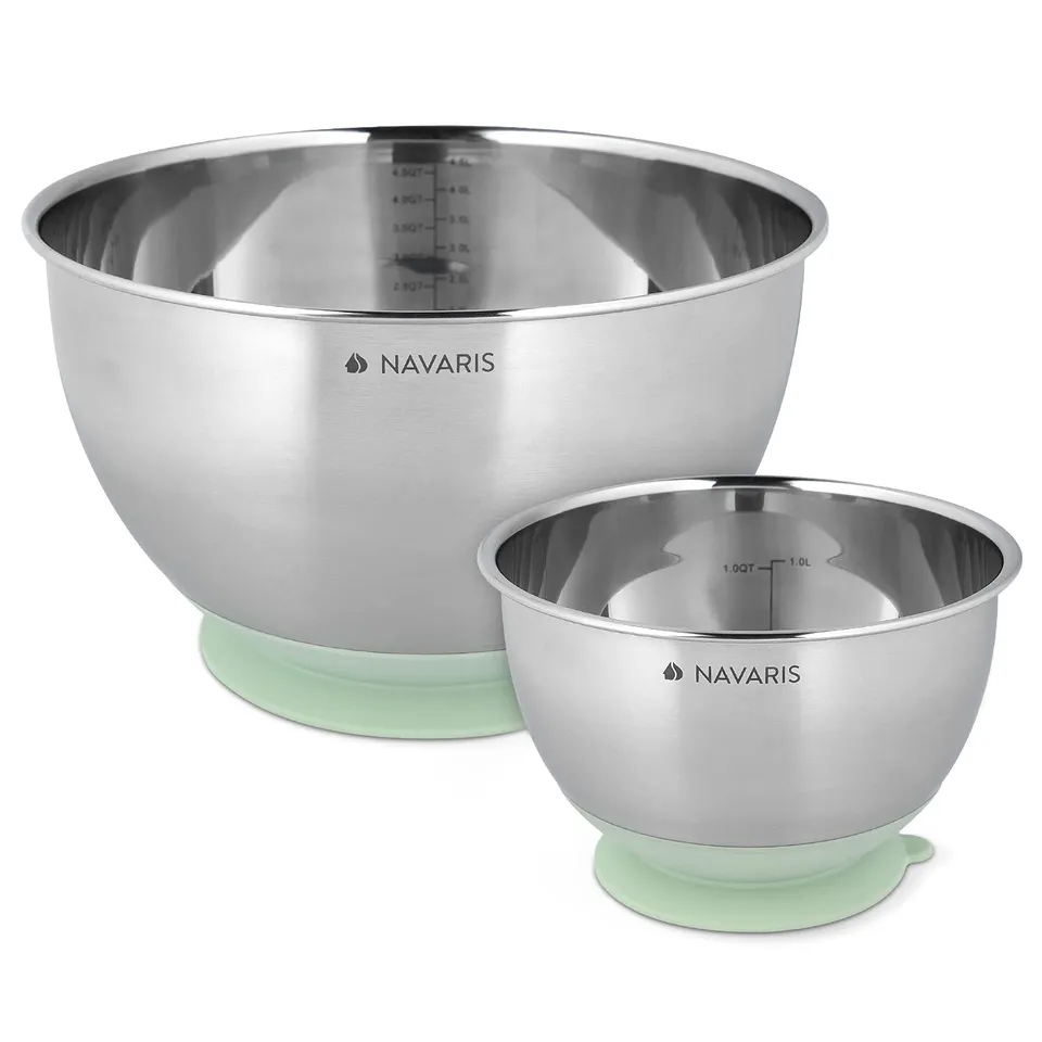 navaris-kitchen-r-hrsch-ssel-edelstahl-2er-set-mintgr-n-saugnapf image 1