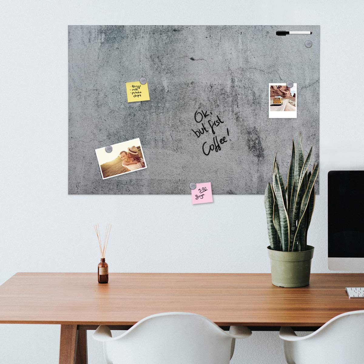 navaris-magnettafel-90x60-sichtbeton-memoboard-beschreibbar image 2