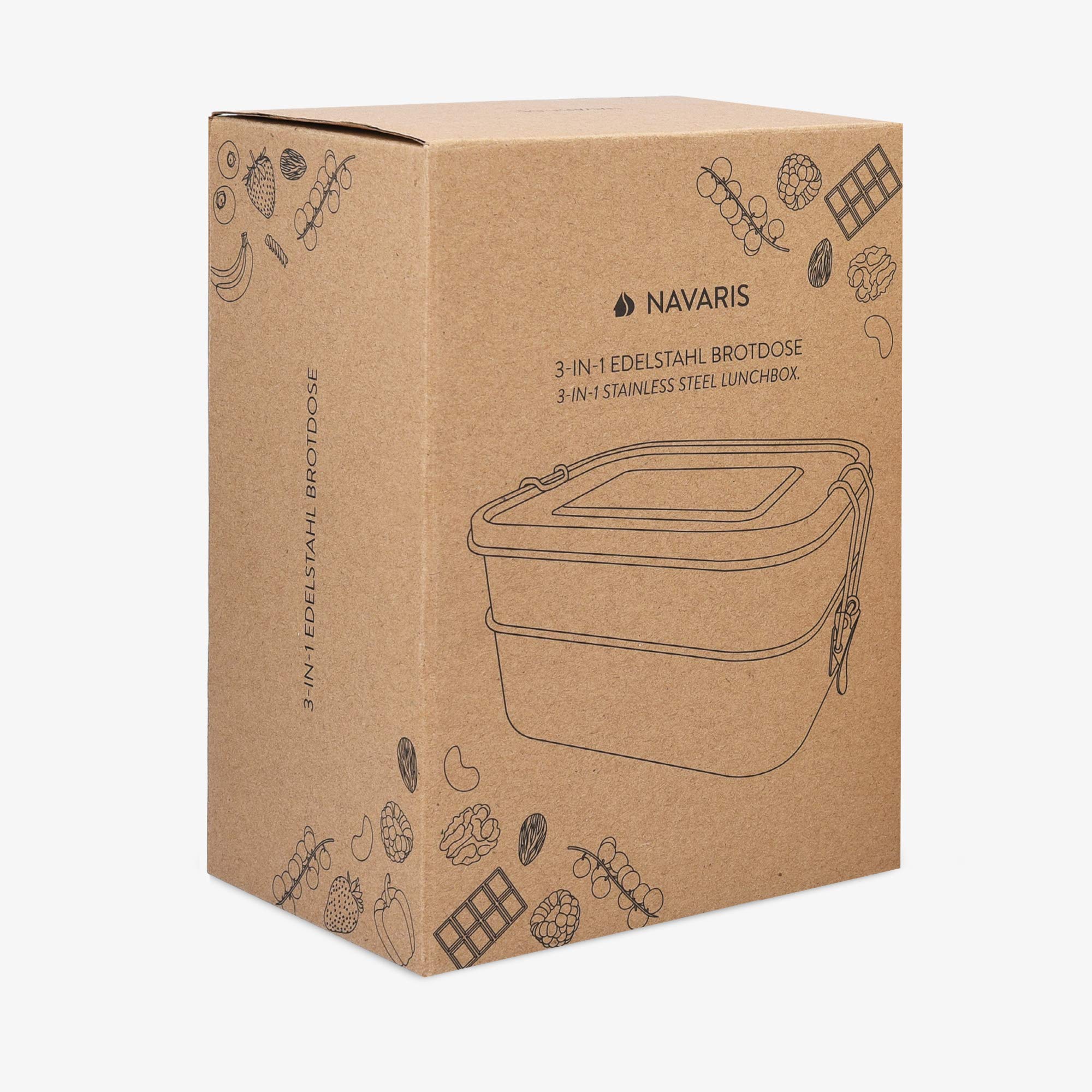 navaris-kitchen-brotdosen-set-edelstahl-3tlg-lunchbox-auslaufsicher image 7