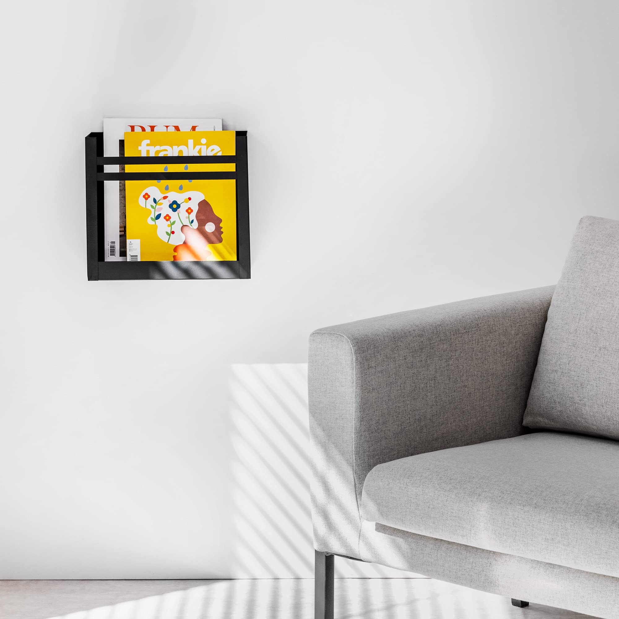 navaris-living-zeitungshalter-wand-eisen-schwarz-30x27cm image 2
