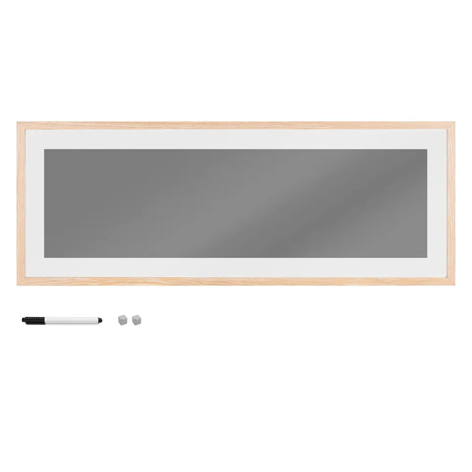 navaris-memoboard-glas-80x30cm-grau-mit-stift image 1