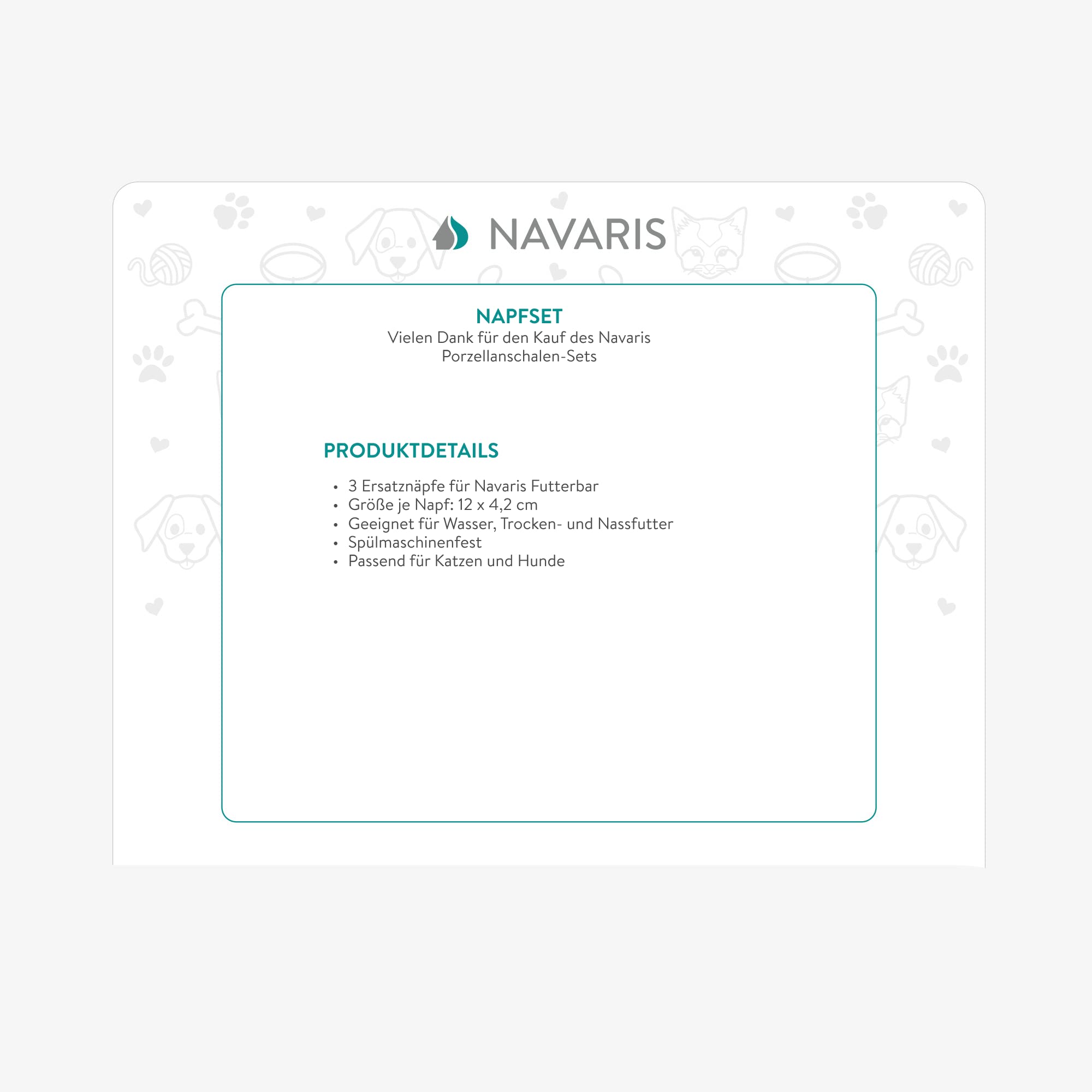 navaris-animals-futternapf-porzellan-3er-set-130-ml-mit-print image 7