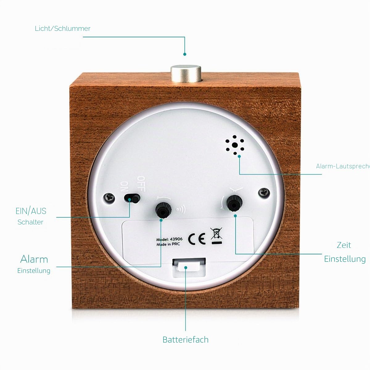 navaris-living-holzwecker-analog-dunkelbraun-snooze-licht image 3