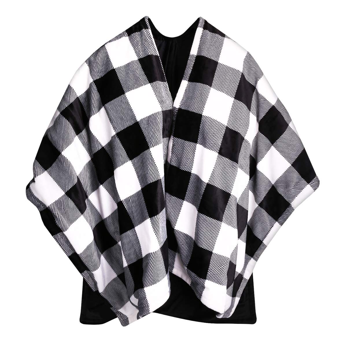 navaris-xxl-poncho-heizdecke-180x130-schwarz-wei-waschbar image 8