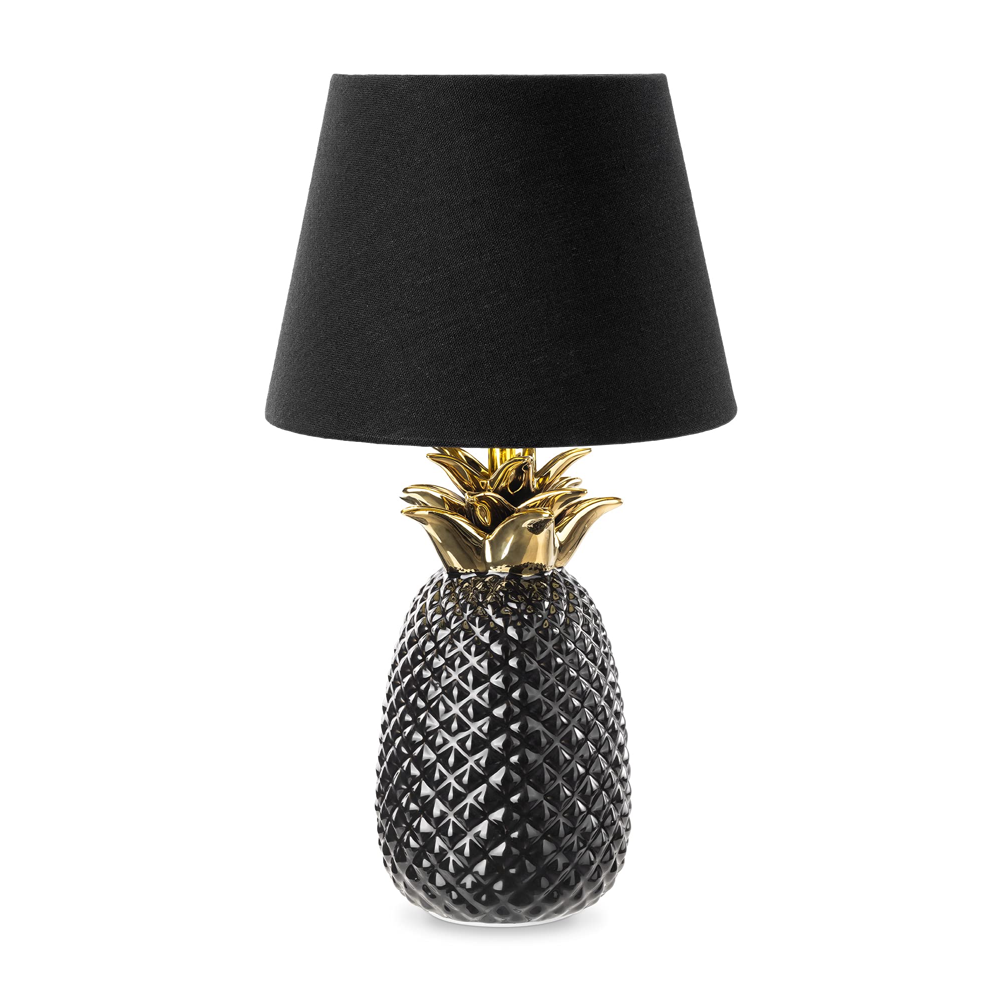 navaris-ananas-tischlampe-40cm-keramik-e27-schwarz-schwarz image 6