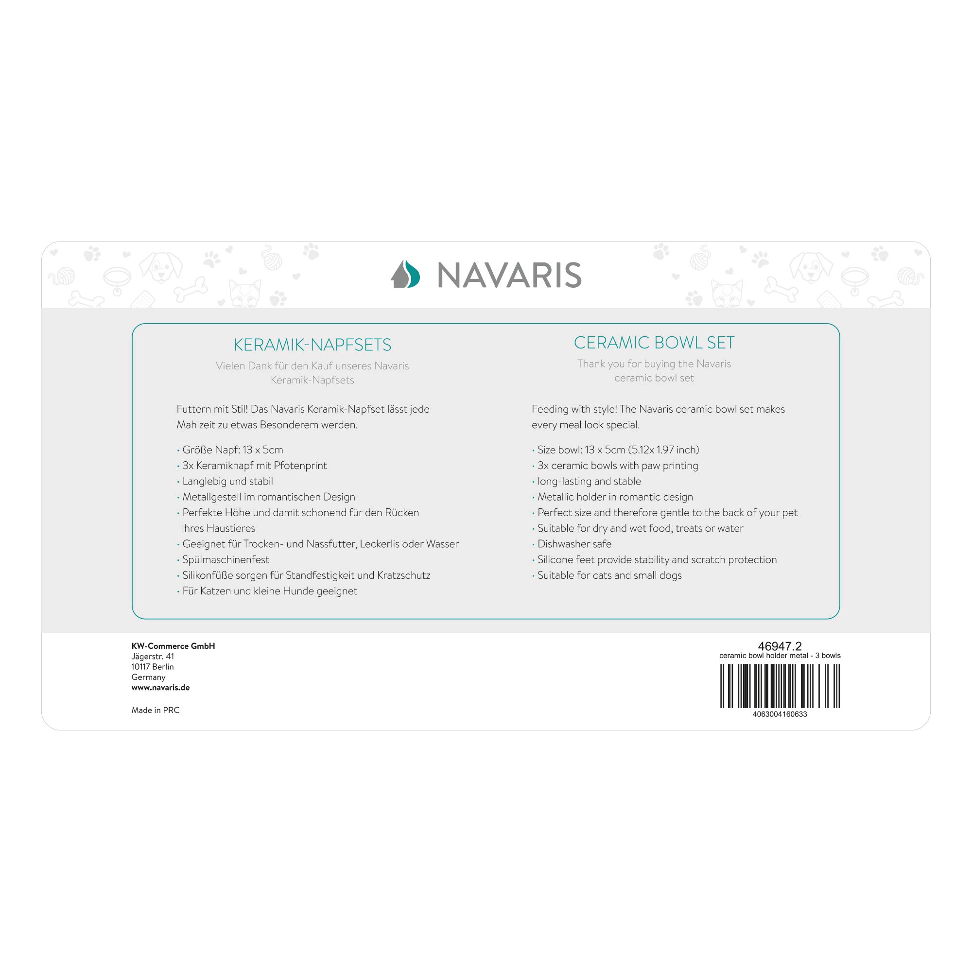 navaris-animals-futternapf-set-3-st-ck-keramik-erh-ht-schwarz image 7