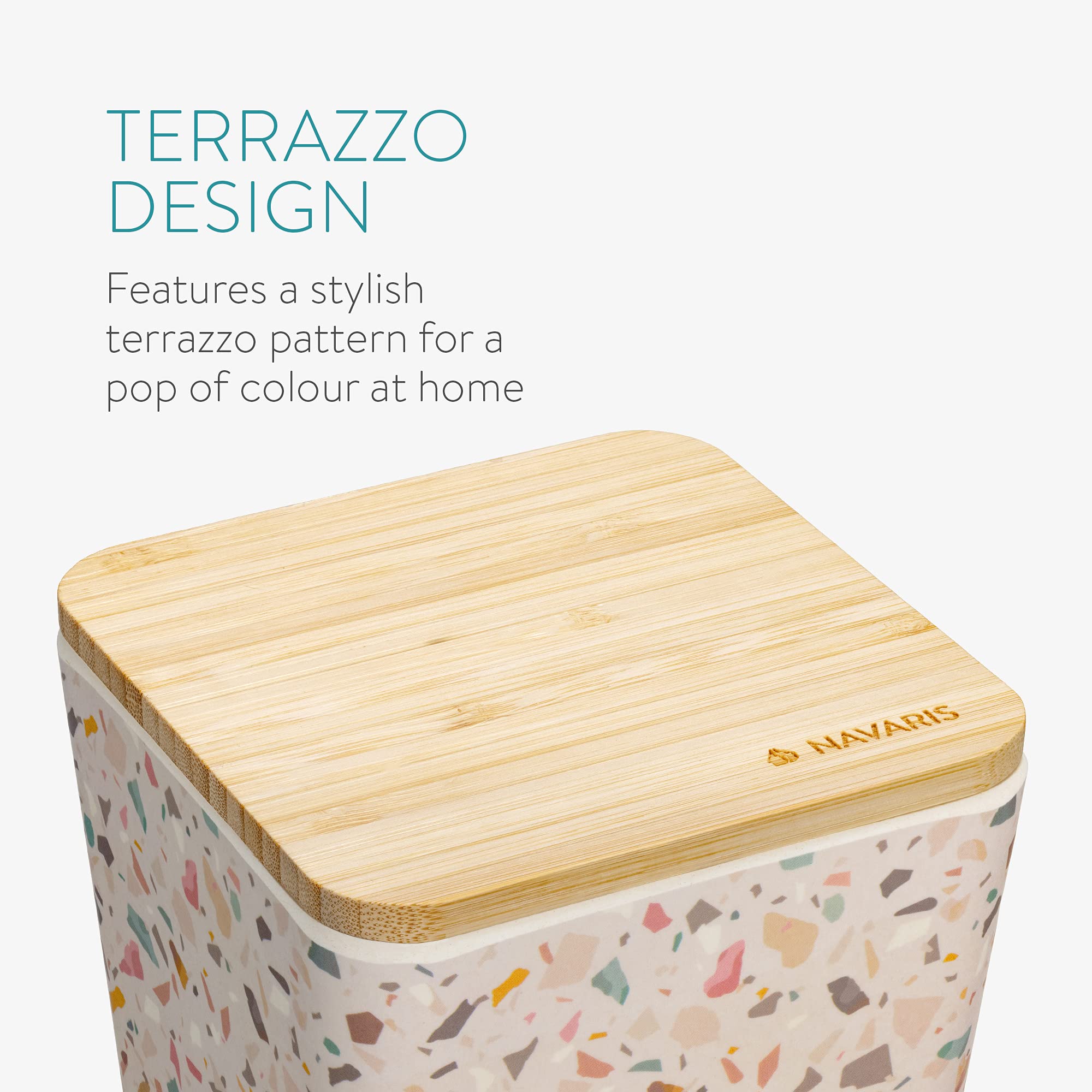 navaris-aufbewahrungsbox-3tlg-bambus-terrazzo-mit-deckel image 3
