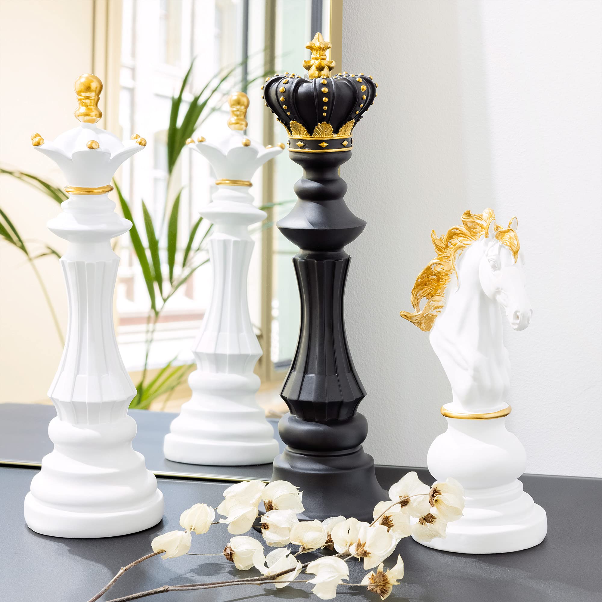 navaris-living-deko-schachfigur-k-nig-schwarz-40-5cm-kunstharz image 2