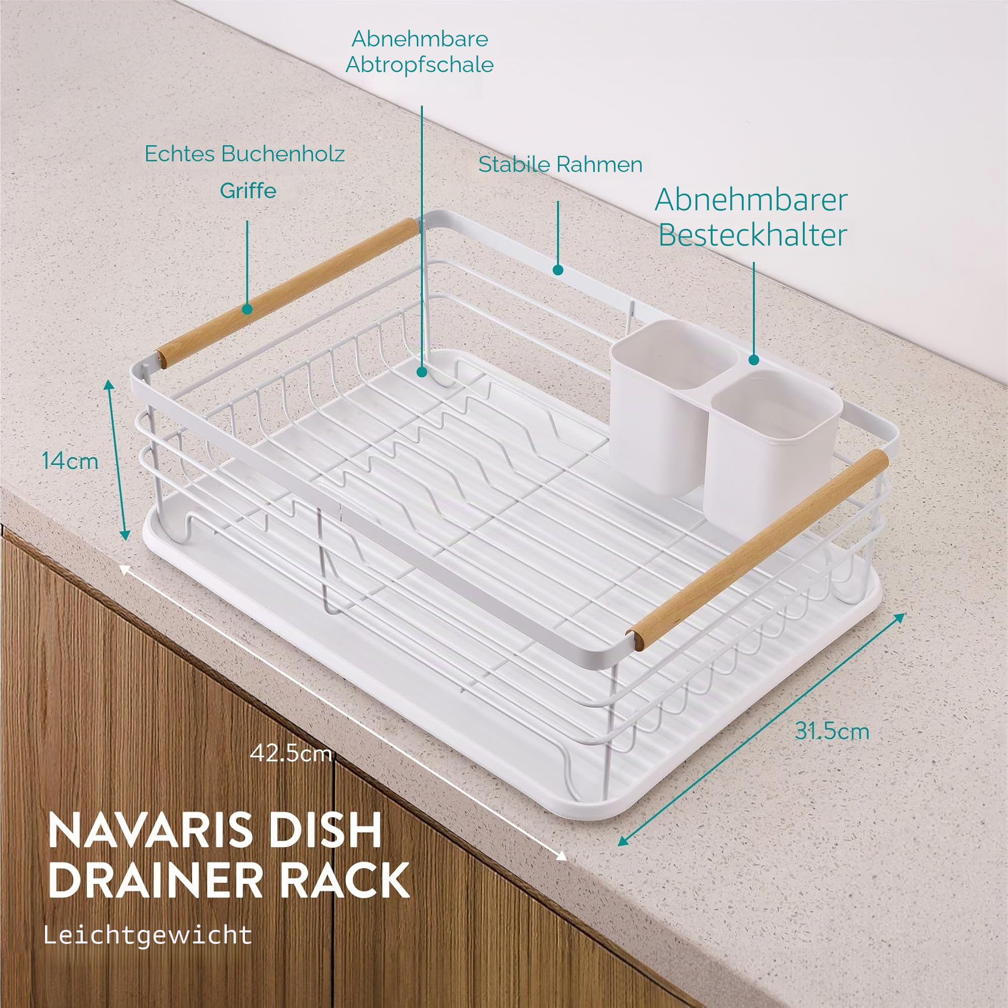 navaris-kitchen-abtropfgestell-wei-42-5x31-5-f-r-teller image 3