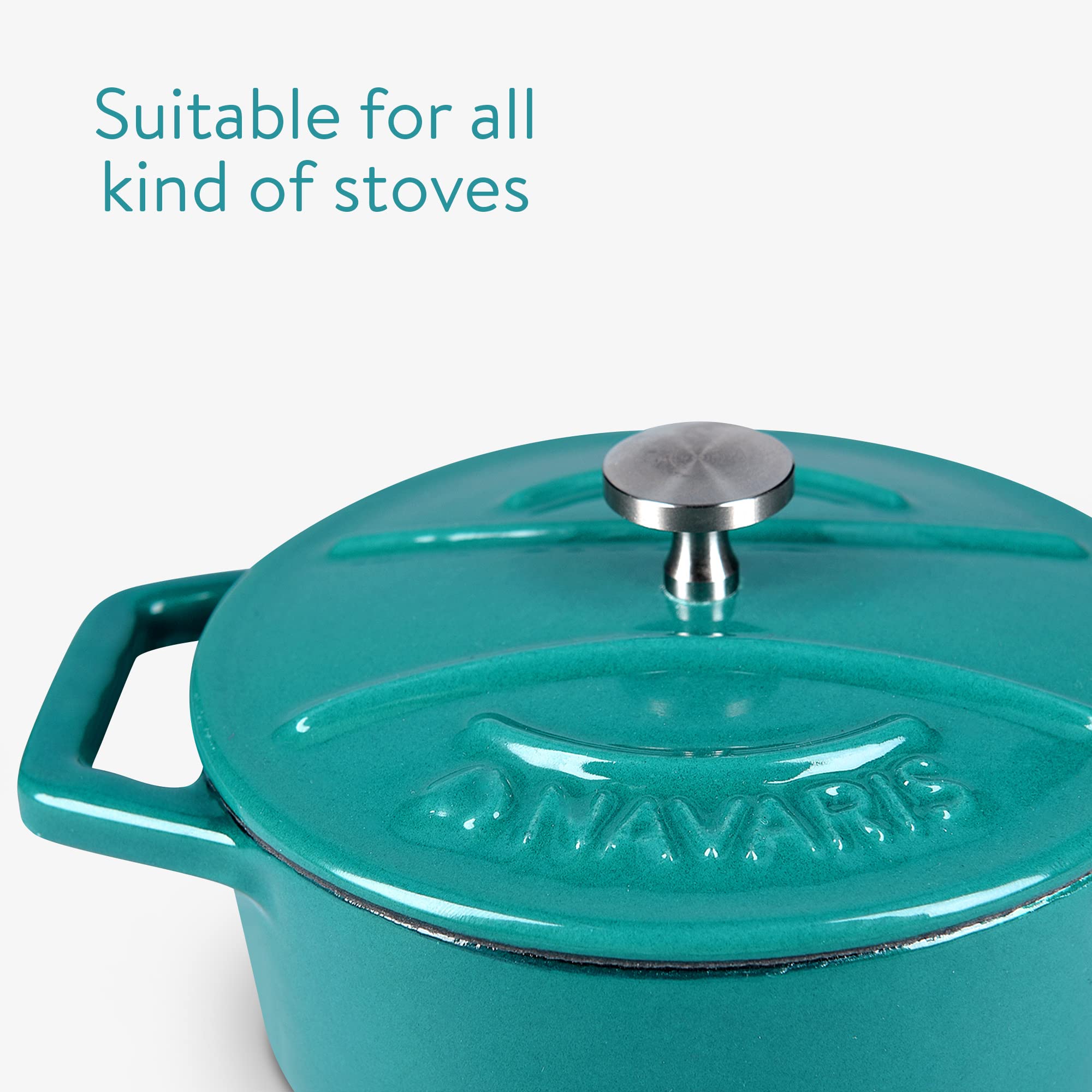 navaris-kitchen-mini-cocotte-4er-gusseisen-gr-n-lila-backofenfest image 4